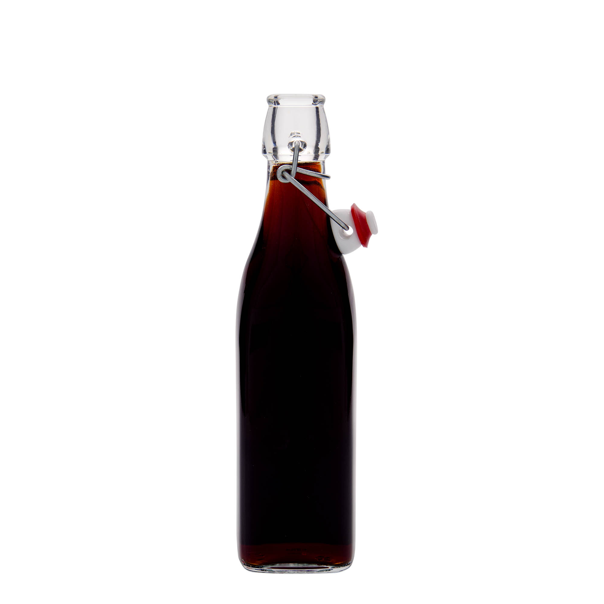 500 ml stikla pudele 'Swing, kvadrātveida, kakliņš: aizbīdņa aizdare' 500 ml stikla pudele 'Swing, kvadrātveida, kakliņš: aizbīdņa aizdare'