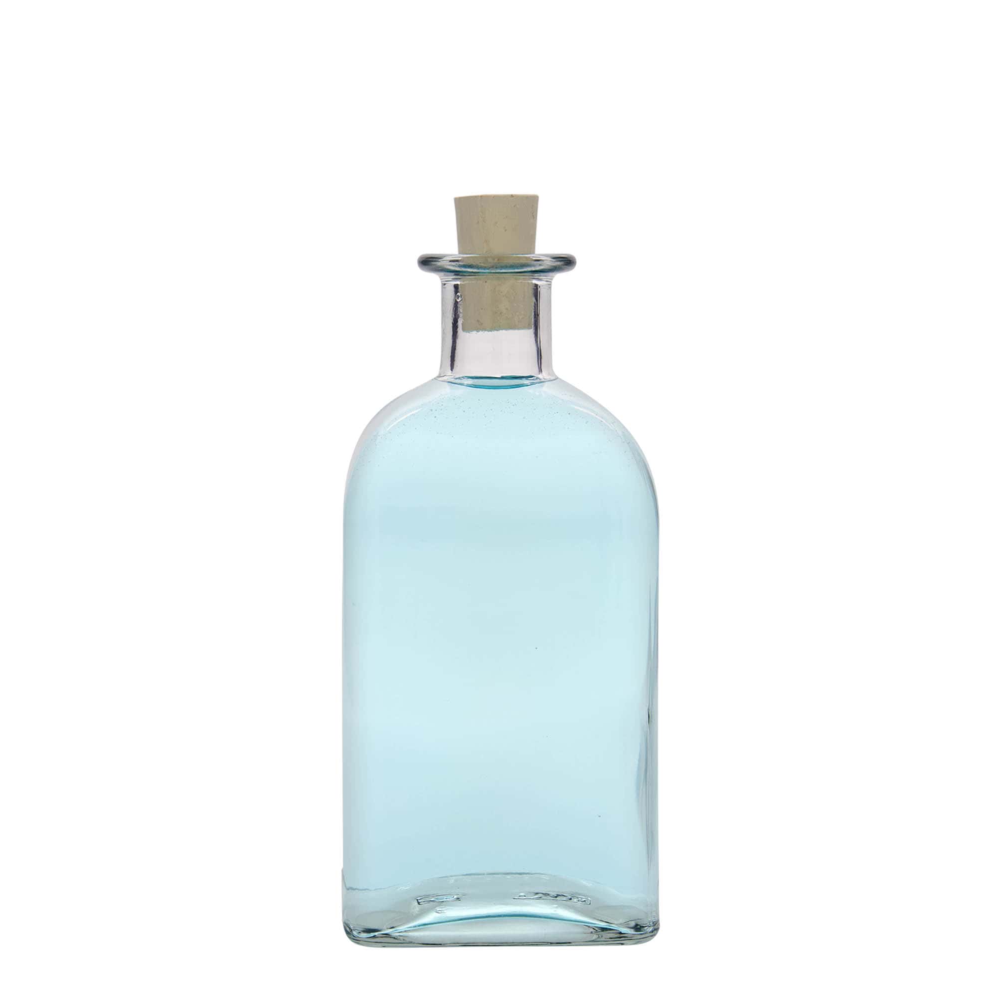 500 ml stikla pudele Apotheker Carré, kvadrātveida, atvere: korķis