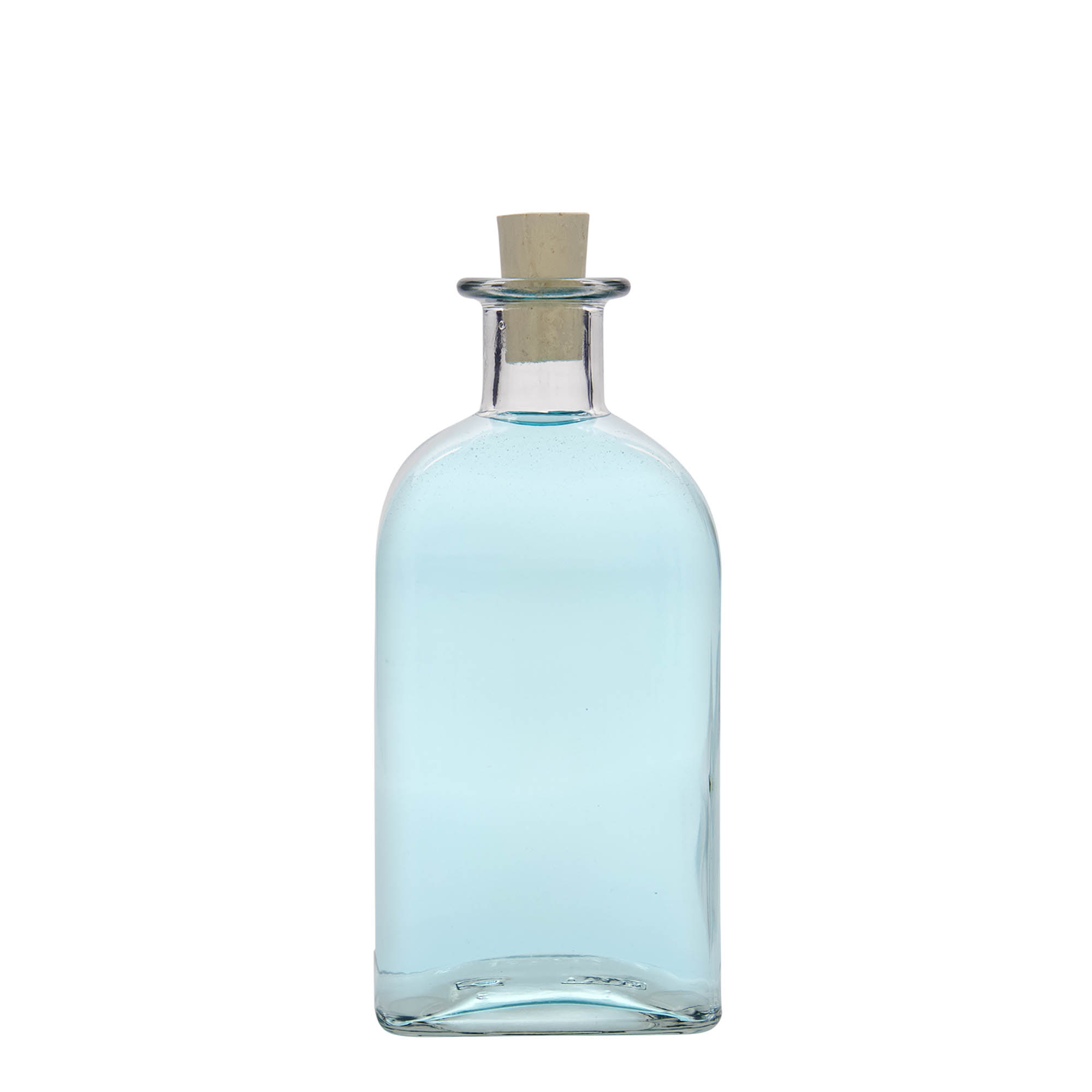 500 ml stikla pudele Apotheker Carré, kvadrātveida, atvere: korķis