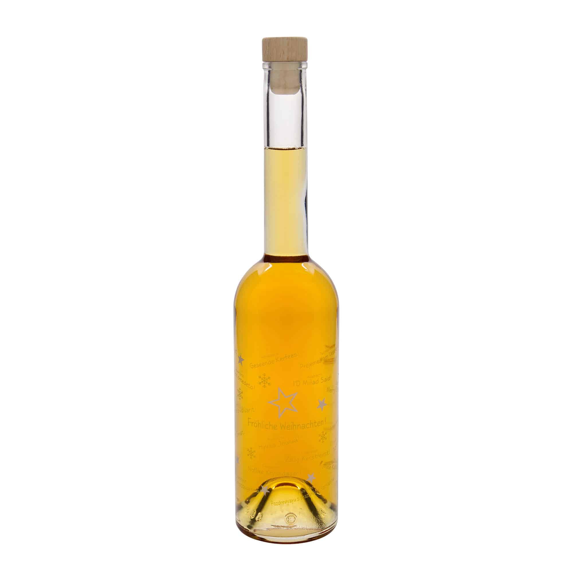 500 ml stikla pudele 'Opera', motīvs: Ziemassvētki pasaulē, atvere: korķis