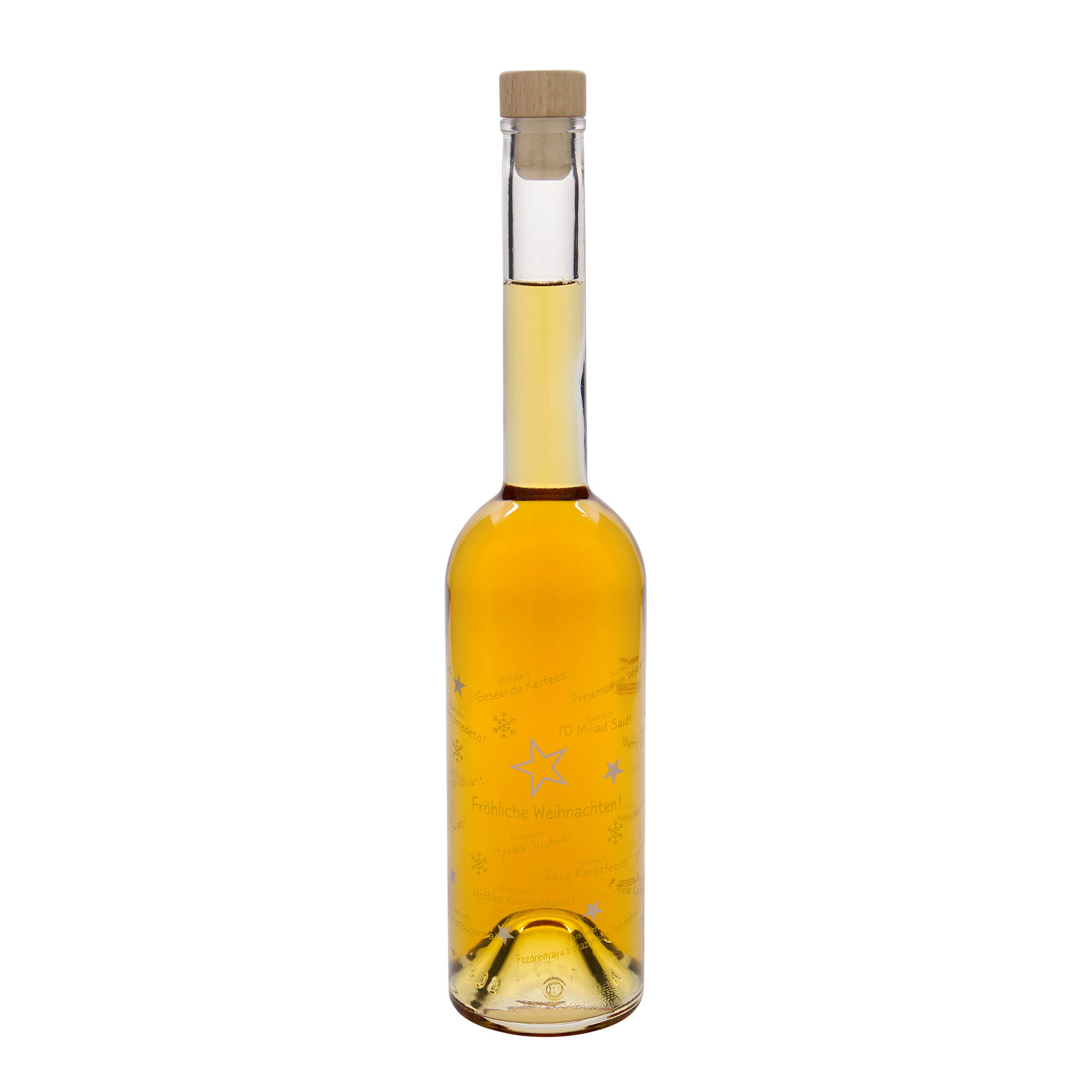 500 ml stikla pudele 'Opera', motīvs: Ziemassvētki pasaulē, atvere: korķis