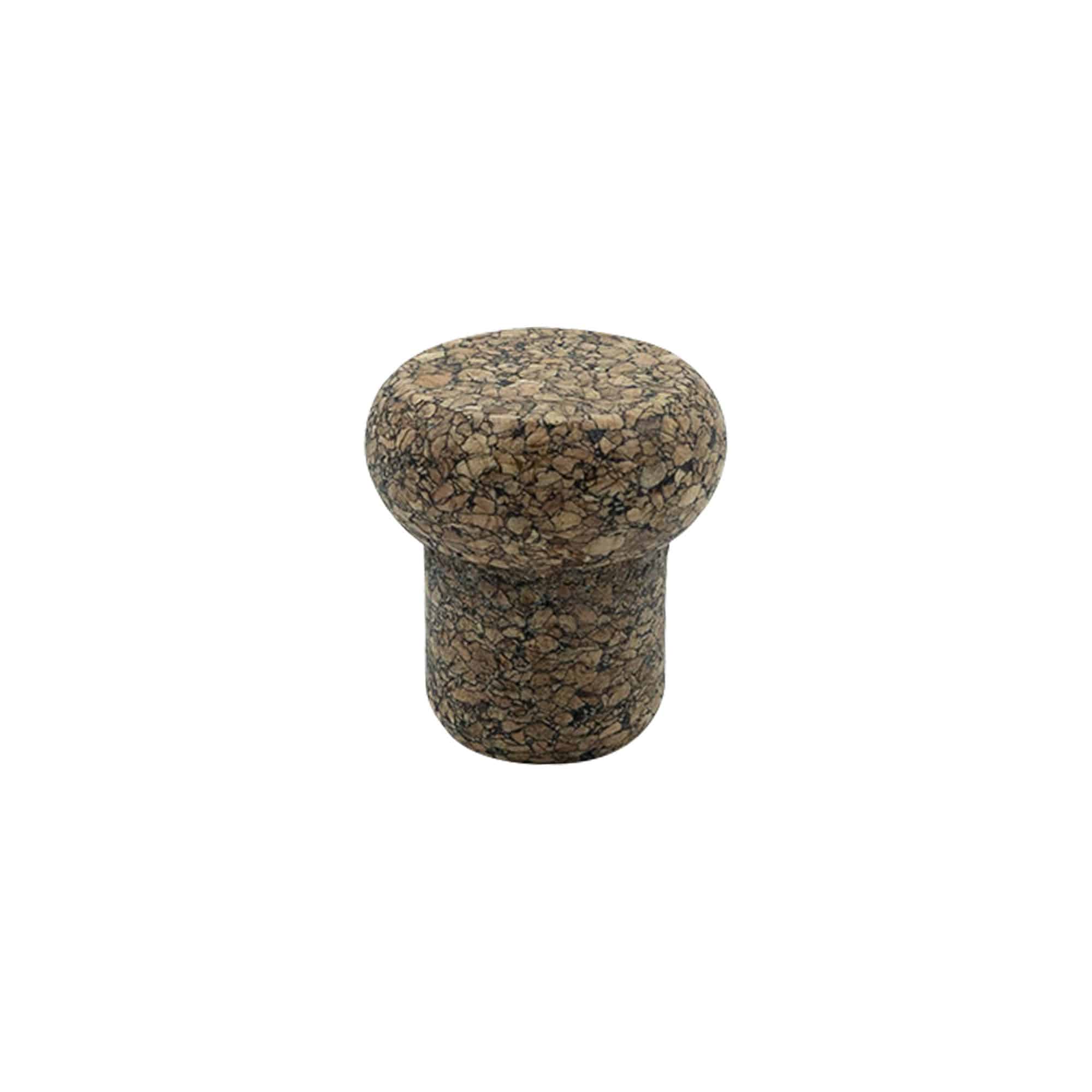 Roktura korķis 'Barrel' 22,5 mm, Corkcoal, priekš atveres: korķis