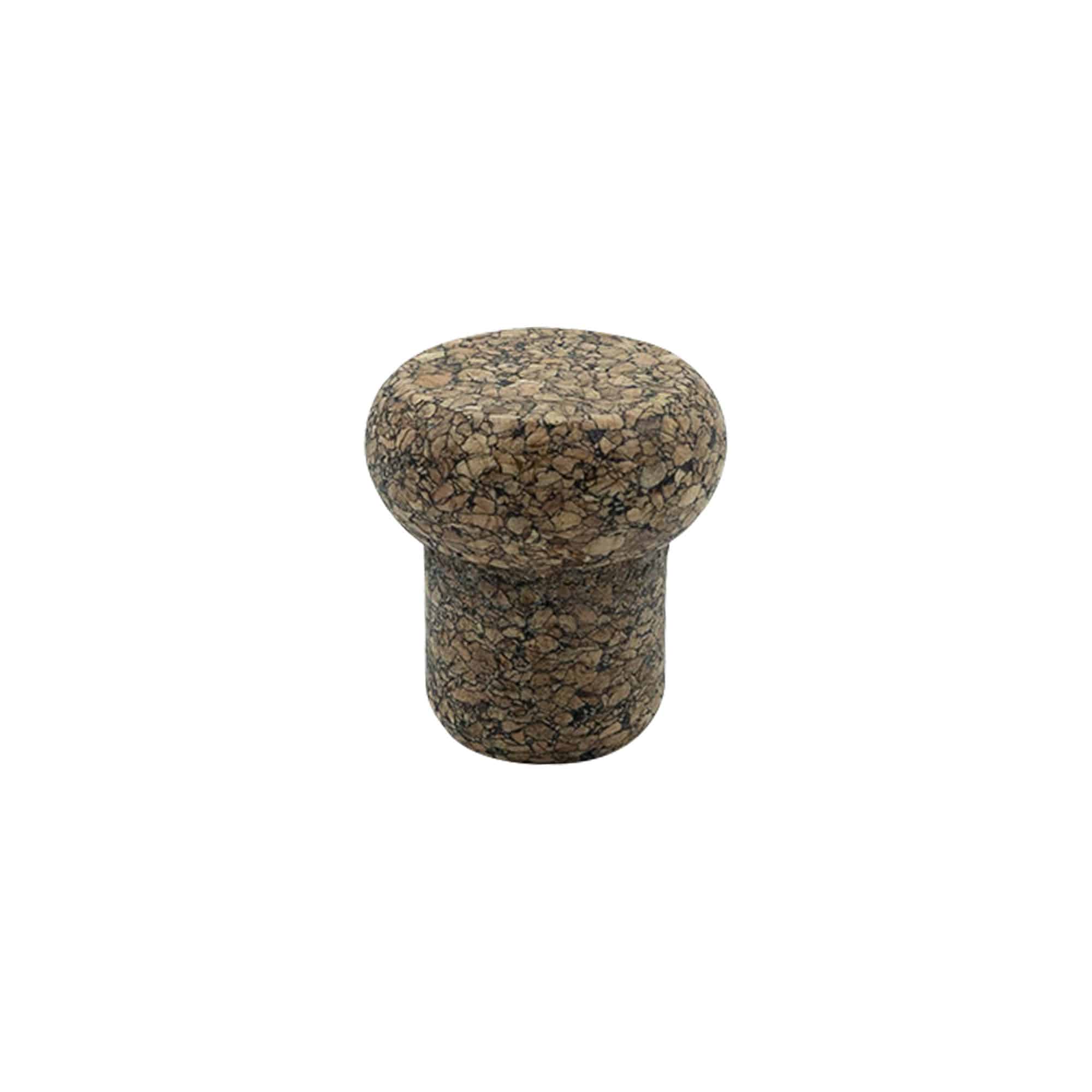Roktura korķis 'Barrel' 22,5 mm, Corkcoal, priekš atveres: korķis