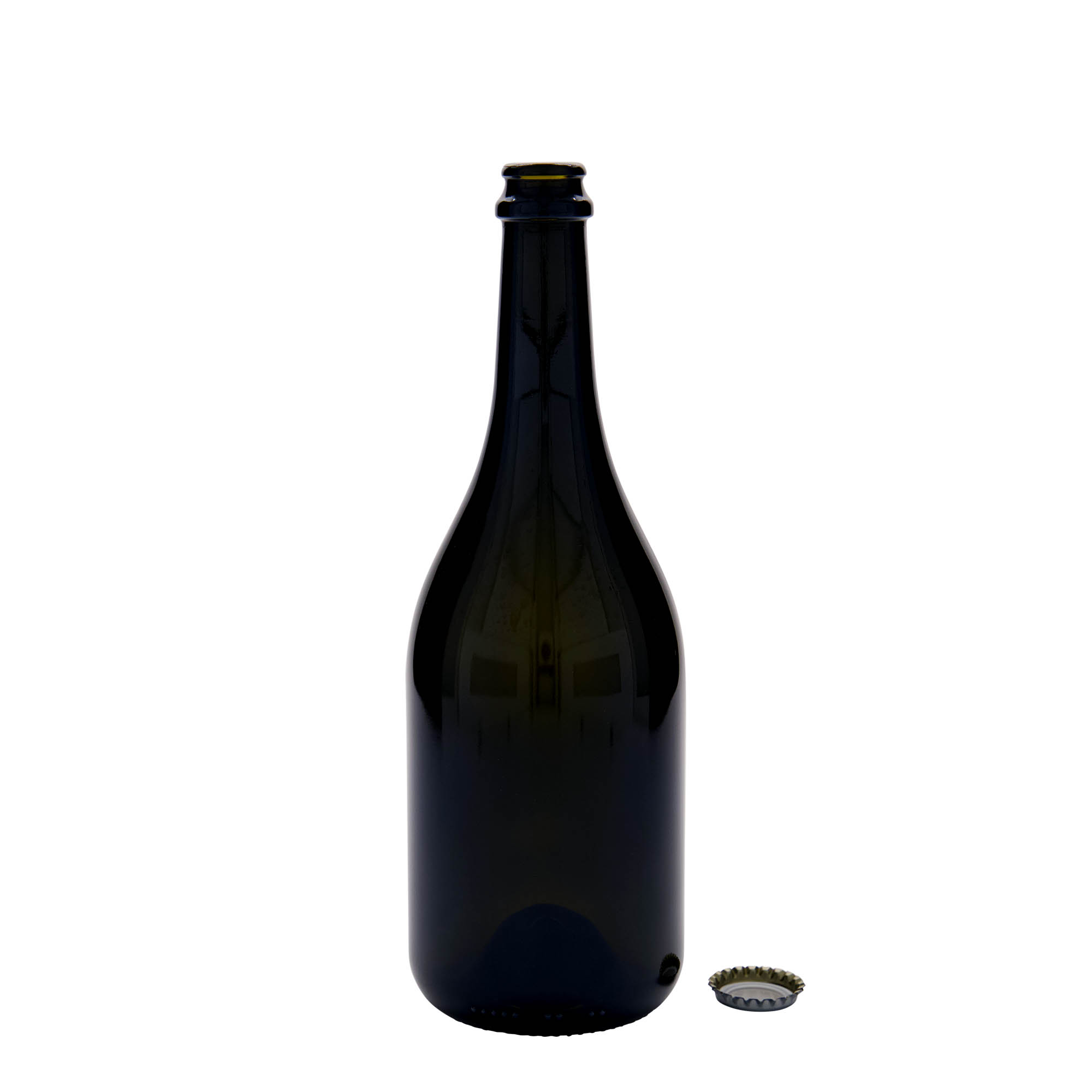 750 ml alus pudele 'Horta', stikls, antīkzaļš, atvere: kronīte