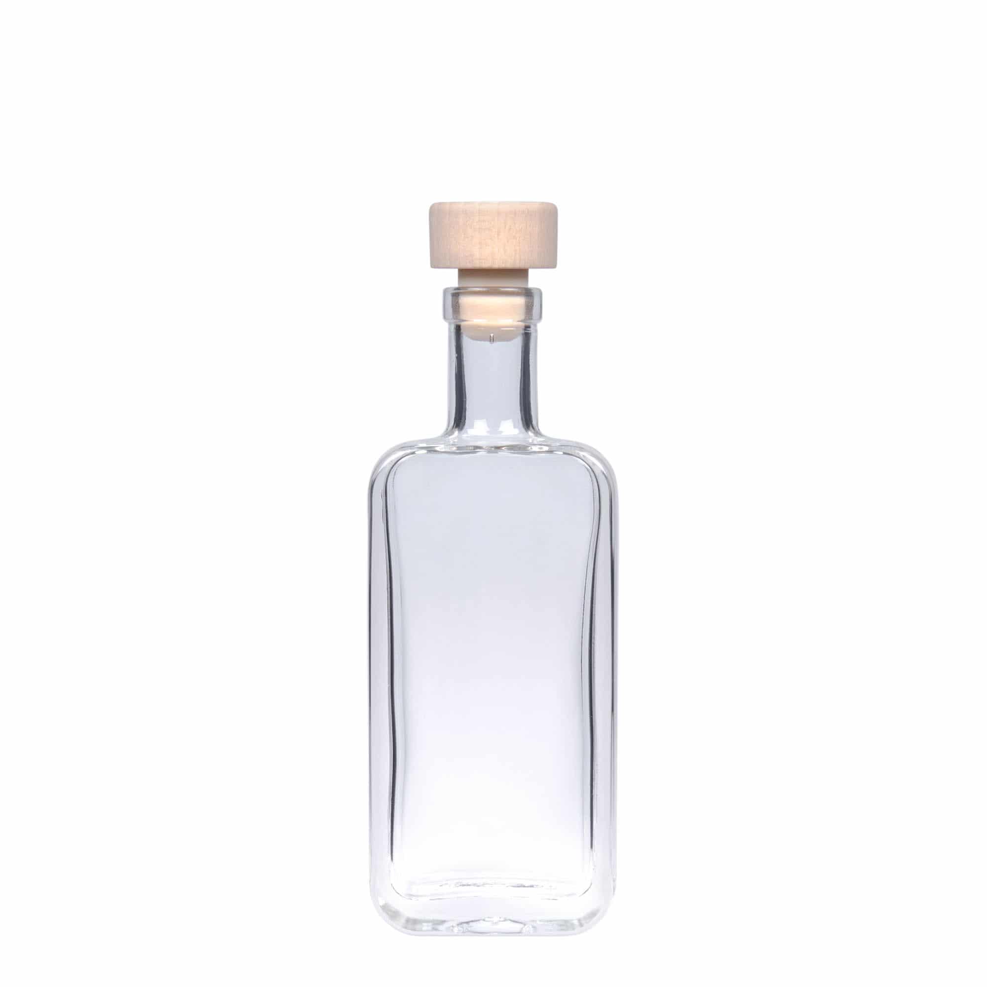 100 ml stikla pudele 'Nice', taisnstūra, aizdare: korķis