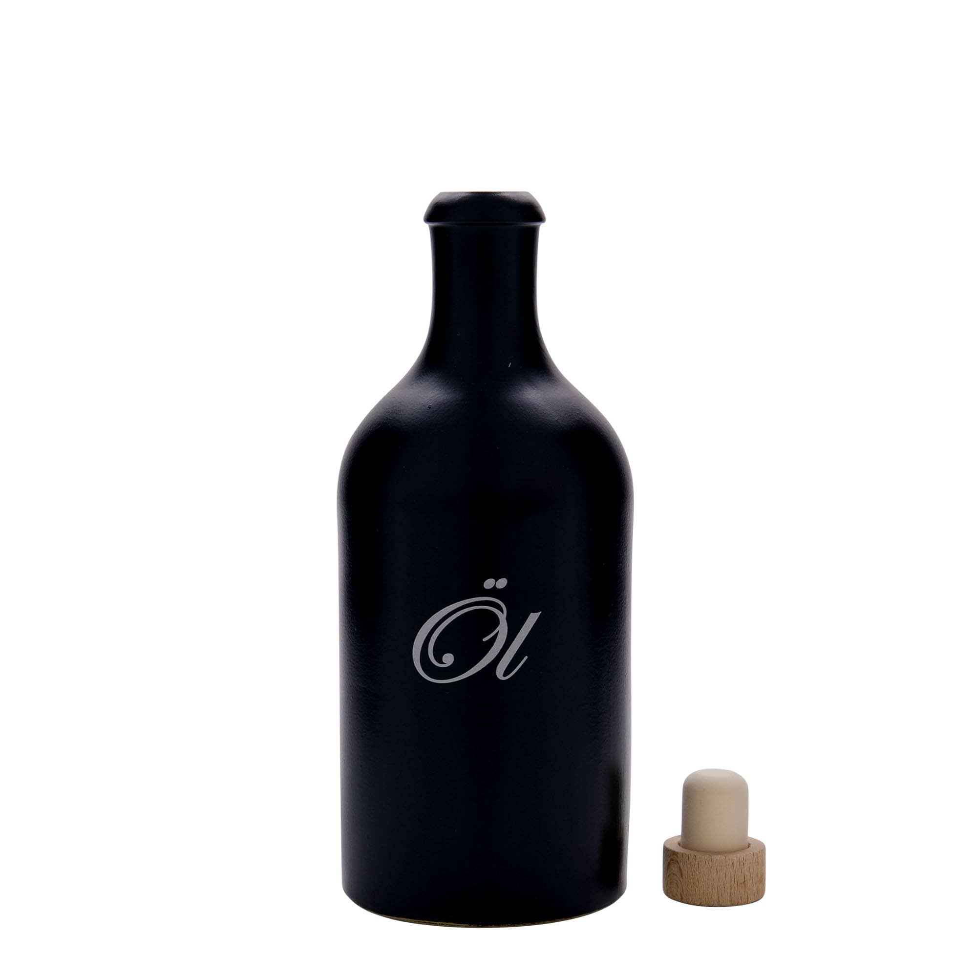 500 ml māla krūze, motīvs: alus, keramikas, melna, atvere: korķis