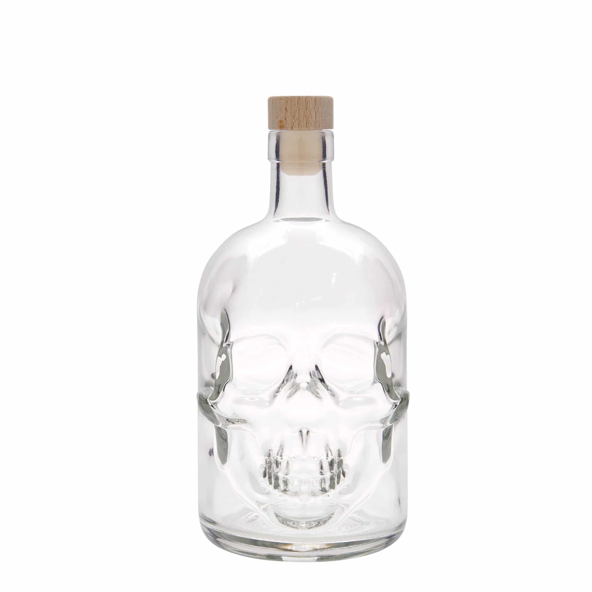 700 ml stikla pudele 'Nāves galva', atvere: korķis