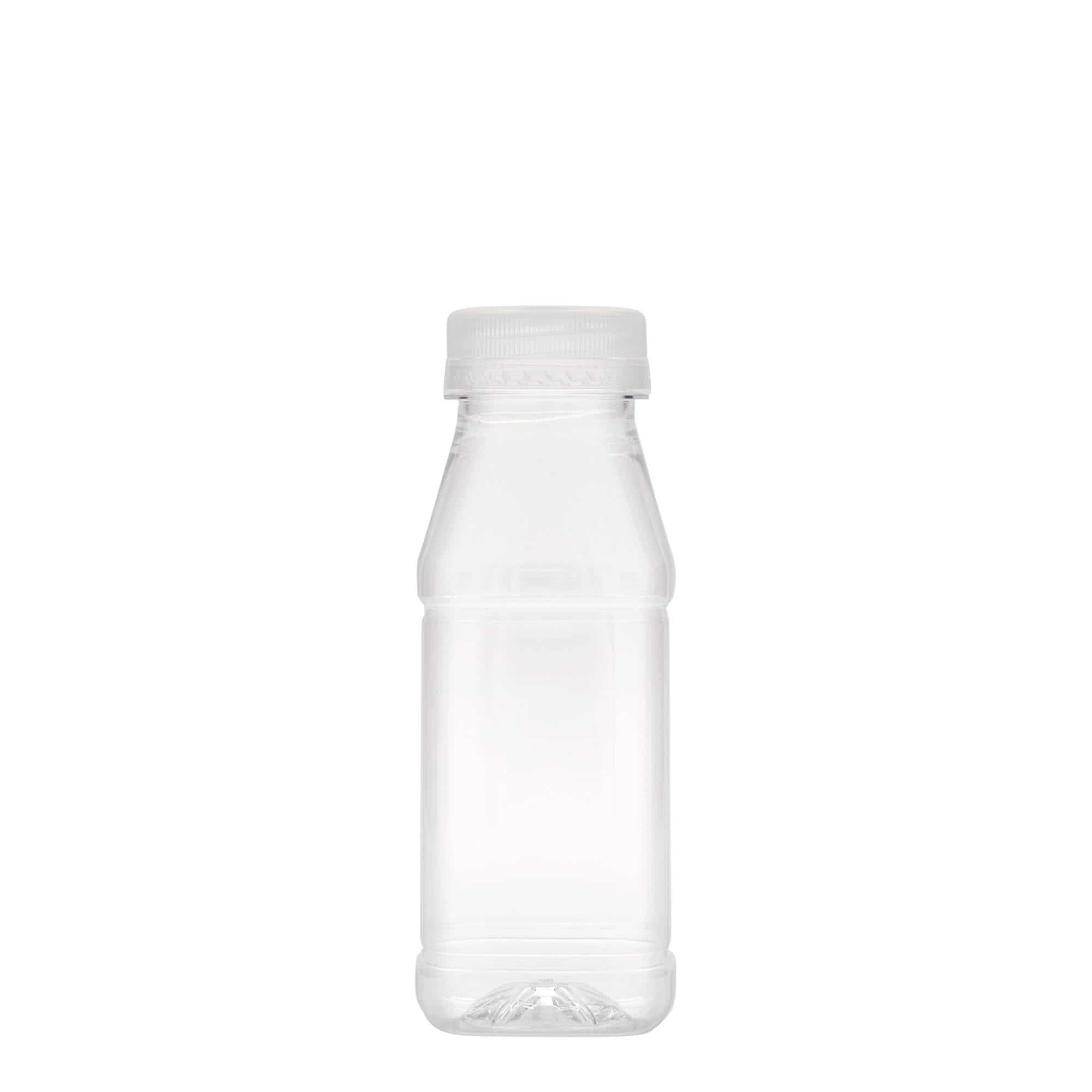 250 ml PET pudele 'Milk and Juice Carré', kvadrātiska, plastmasas, aizdare: 38 mm