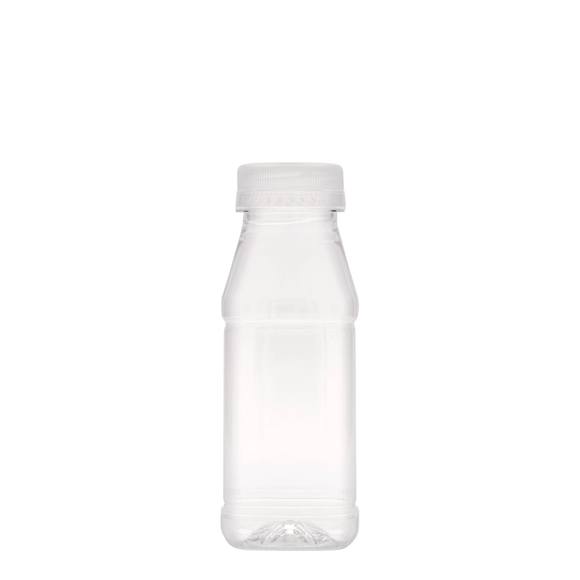 250 ml PET pudele „Milk and Juice Carré“, kvadrātveida, plastmasa, atvere: 38 mm