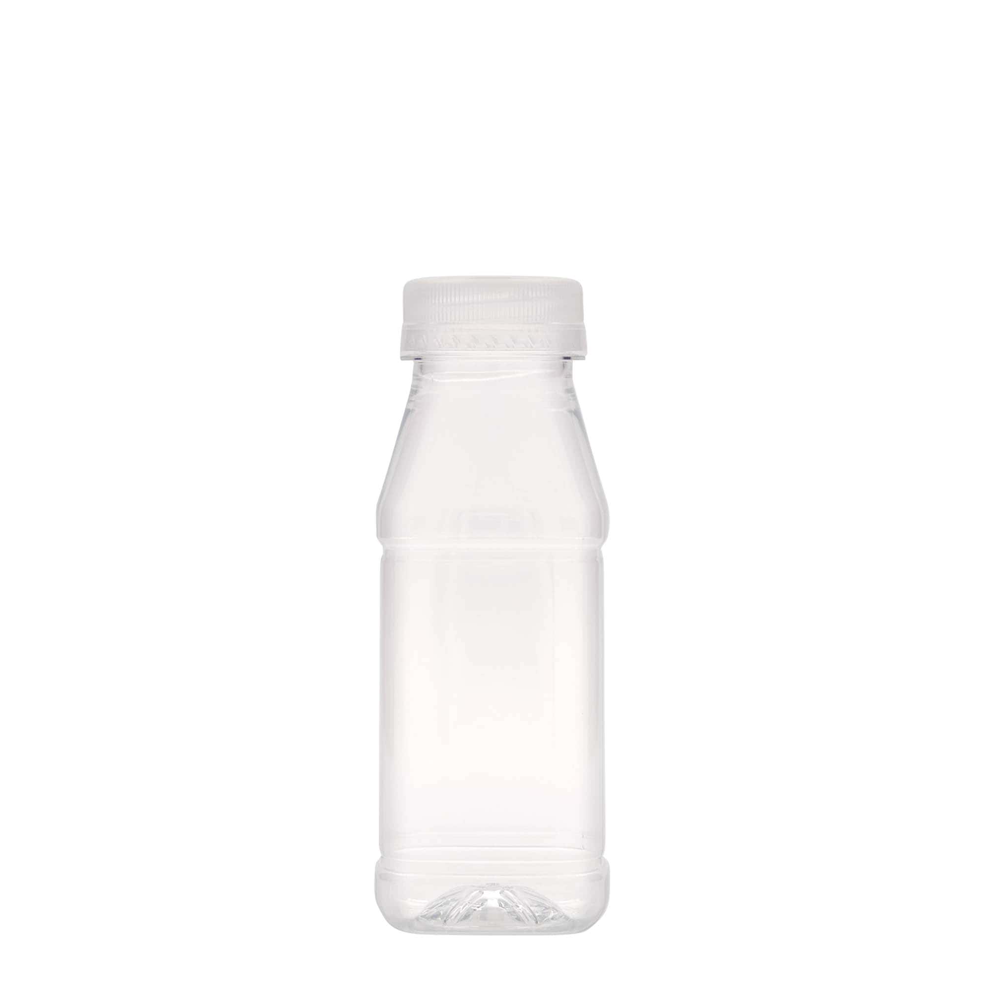 250 ml PET pudele „Milk and Juice Carré“, kvadrātveida, plastmasa, atvere: 38 mm