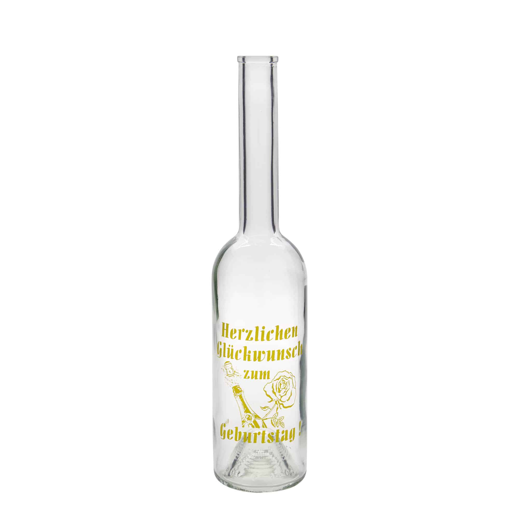 500 ml stikla pudele 'Opera', motīvs: dzimšanas dienas pudele, atvere: korķis