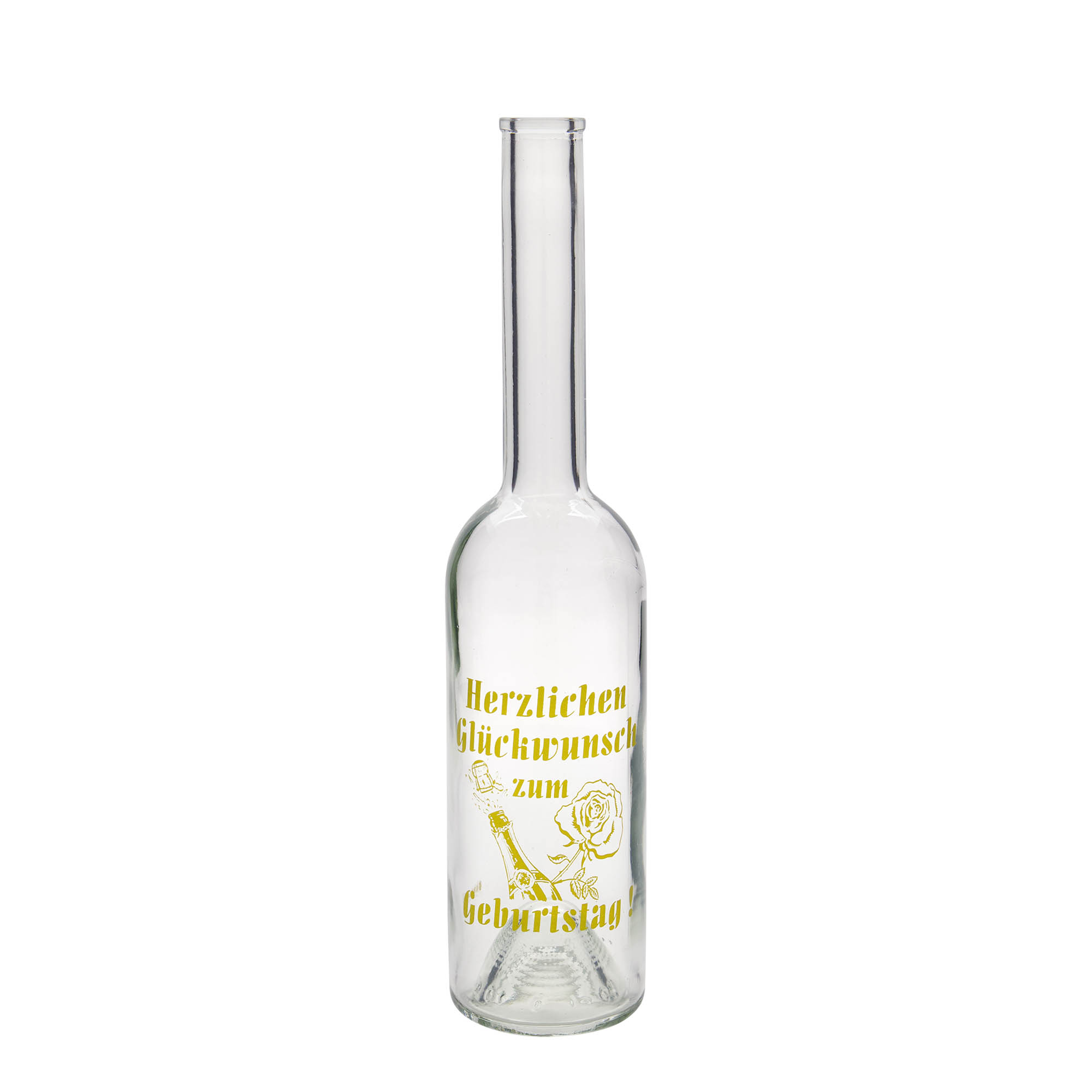 500 ml stikla pudele 'Opera', motīvs: dzimšanas dienas pudele, atvere: korķis 500 ml stikla pudele 'Opera', motīvs: dzimšanas dienas pudele, atvere: korķis
