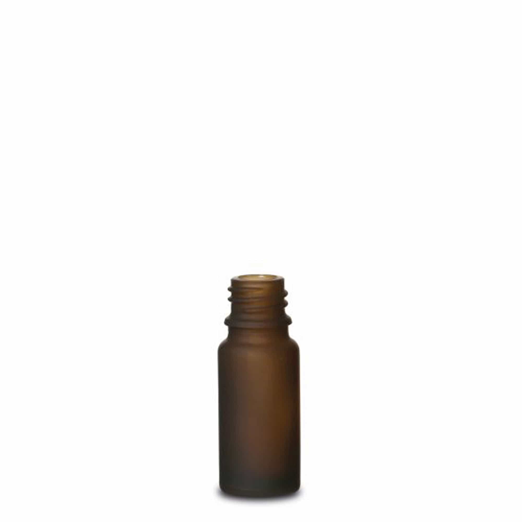 10ml medicininis butelis, stiklas, rudas matinis, kaklelis: DIN 18 10ml medicininis butelis, stiklas, rudas matinis, kaklelis: DIN 18