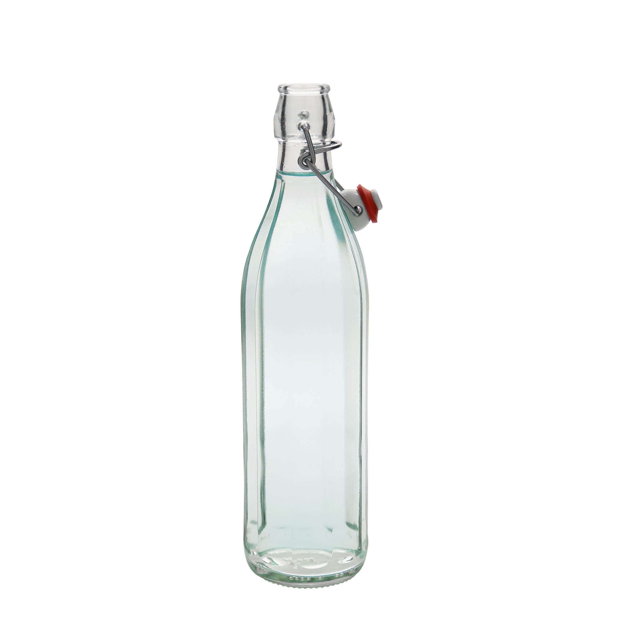 750 ml stikla pudele 'Bravo', desmitstūraina, atvere: aizslēgšanas skava
