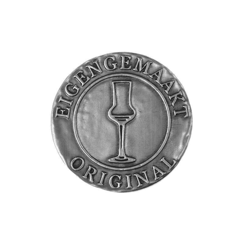 Metāla sudraba zīmogs "Eigengemaakt", apaļš Metāla sudraba zīmogs "Eigengemaakt", apaļš