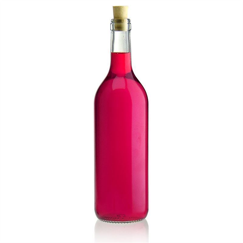 750 ml stikla pudele 'Bordeaux', aizdare: korķis 750 ml stikla pudele 'Bordeaux', aizdare: korķis