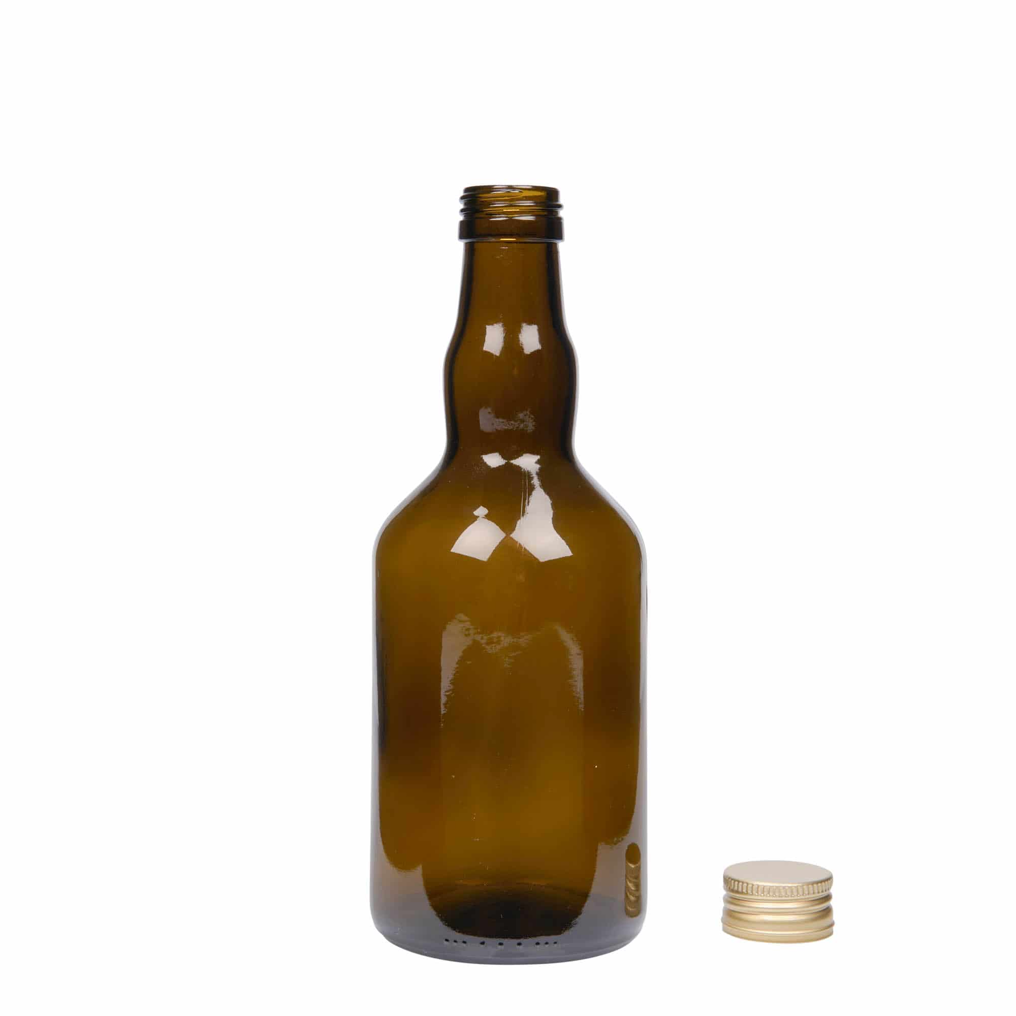 500 ml stikla pudele 'Olona', antīki zaļa, atvere: PP 31,5