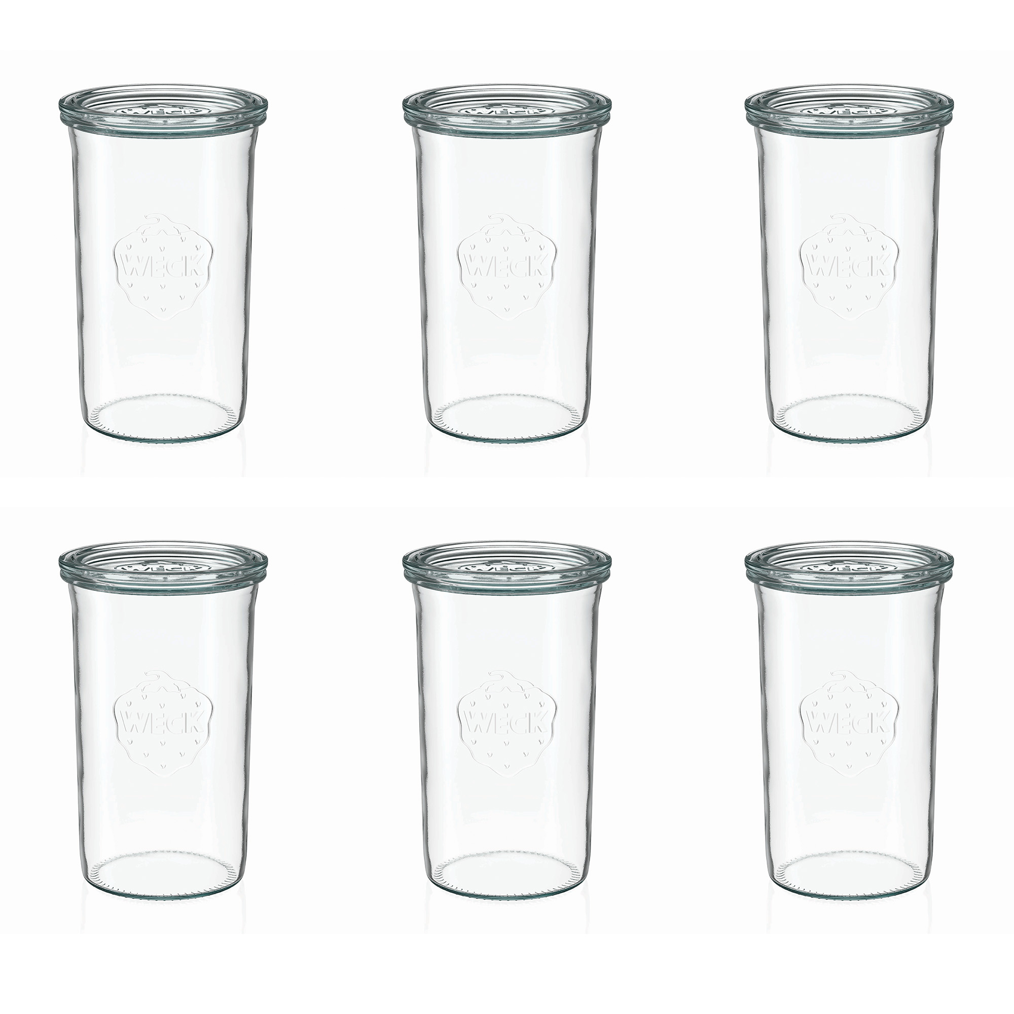 6x 1000 ml WECK krituma burka ar stikla vāciņu RR 100