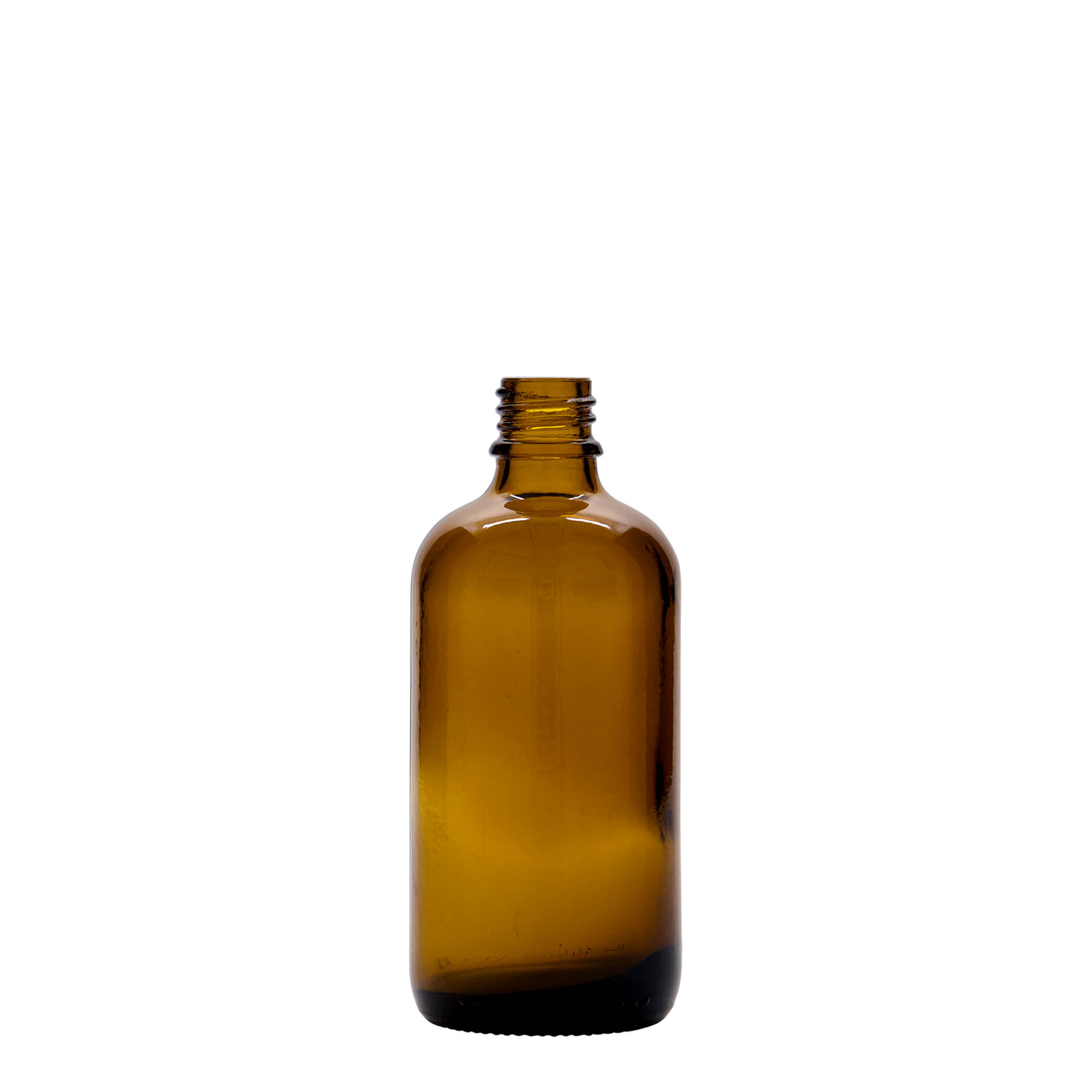 100 ml medicīnas izsmidzināšanas pudele, stikls, brūna, atvere: DIN 18 100 ml medicīnas izsmidzināšanas pudele, stikls, brūna, atvere: DIN 18