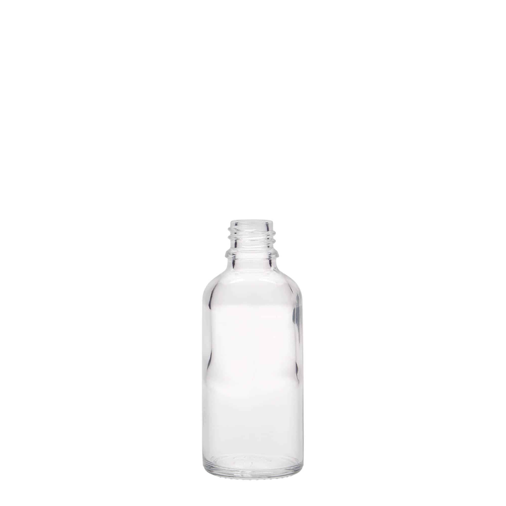 50 ml zāļu pudelīte, stikla, aizdare: DIN 18 50 ml zāļu pudelīte, stikla, aizdare: DIN 18