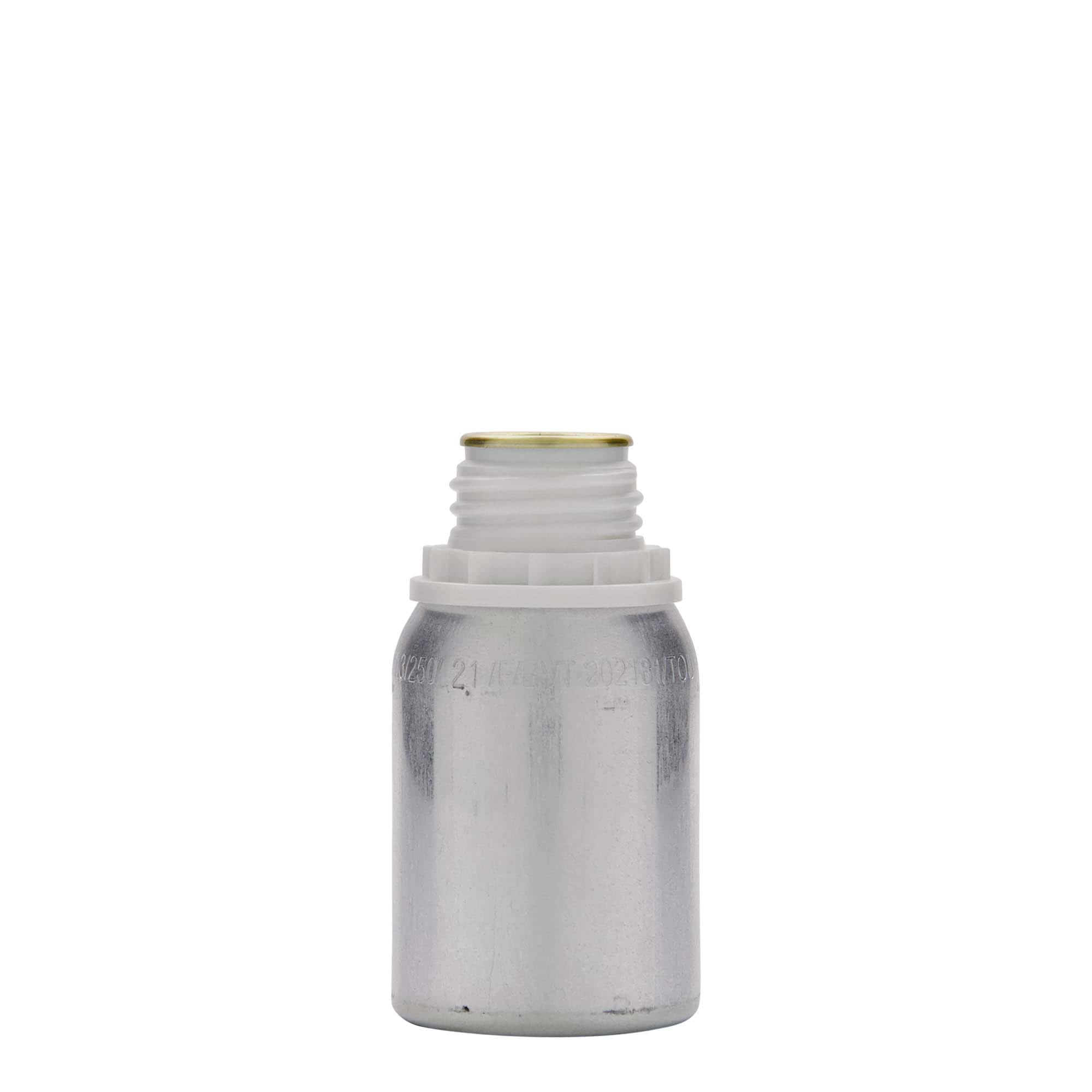 125 ml alumīnija pudele, metāls, sudraba krāsa, atvere: DIN 32 125 ml alumīnija pudele, metāls, sudraba krāsa, atvere: DIN 32