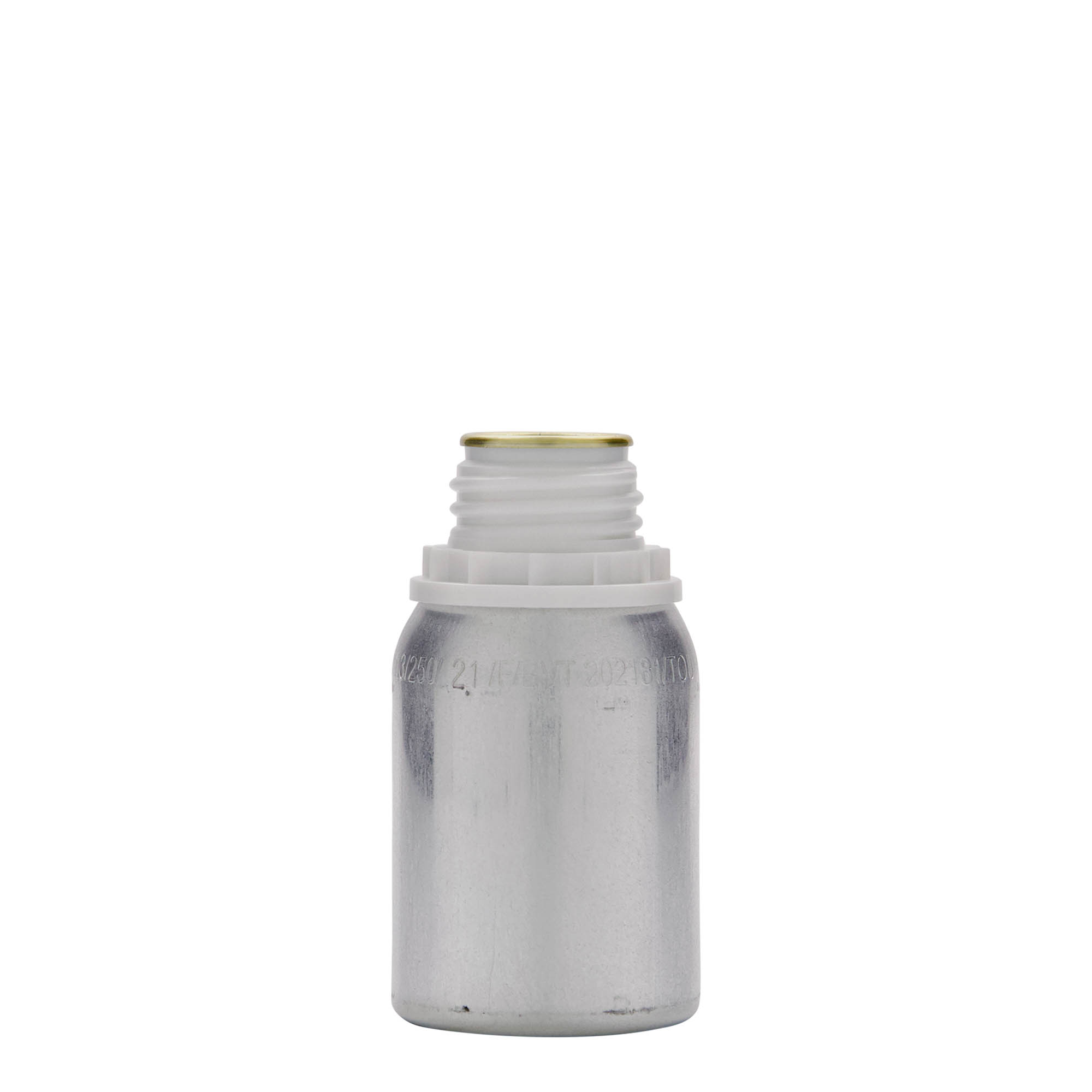 125 ml alumīnija pudele, metāls, sudraba krāsa, atvere: DIN 32