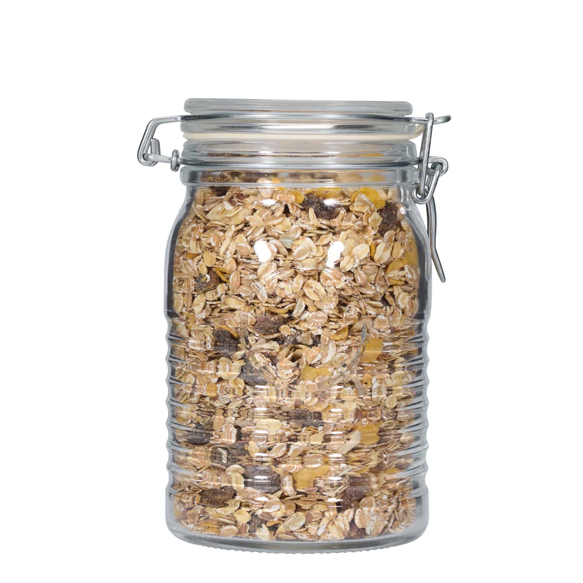 1.000 ml stiklaina burka ar metāla aizbāzni 'Officina 1825', atvere: metāla aizbāzne ar stiepli