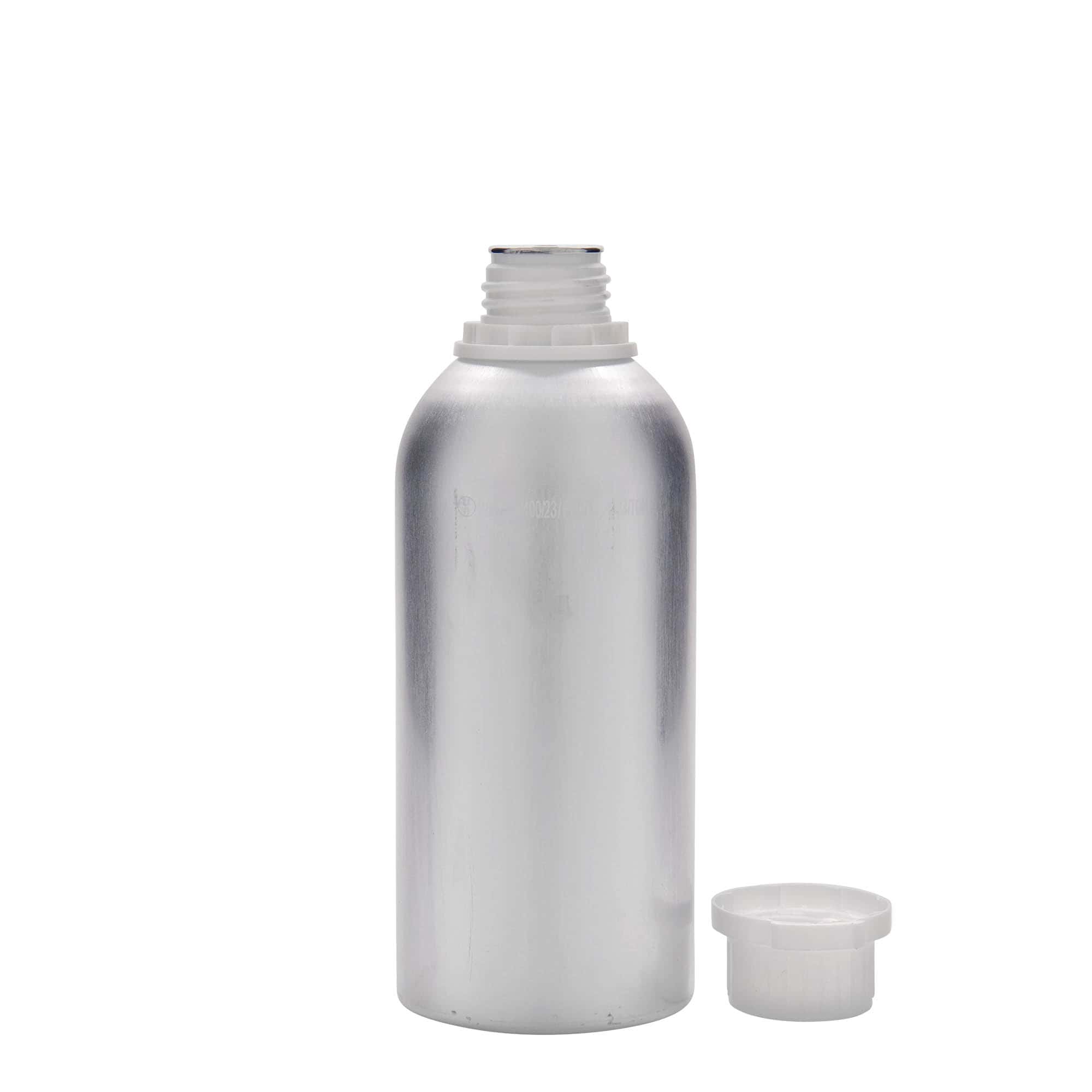 625 ml alumīnija pudele, metāls, sudraba krāsa, atvere: DIN 32