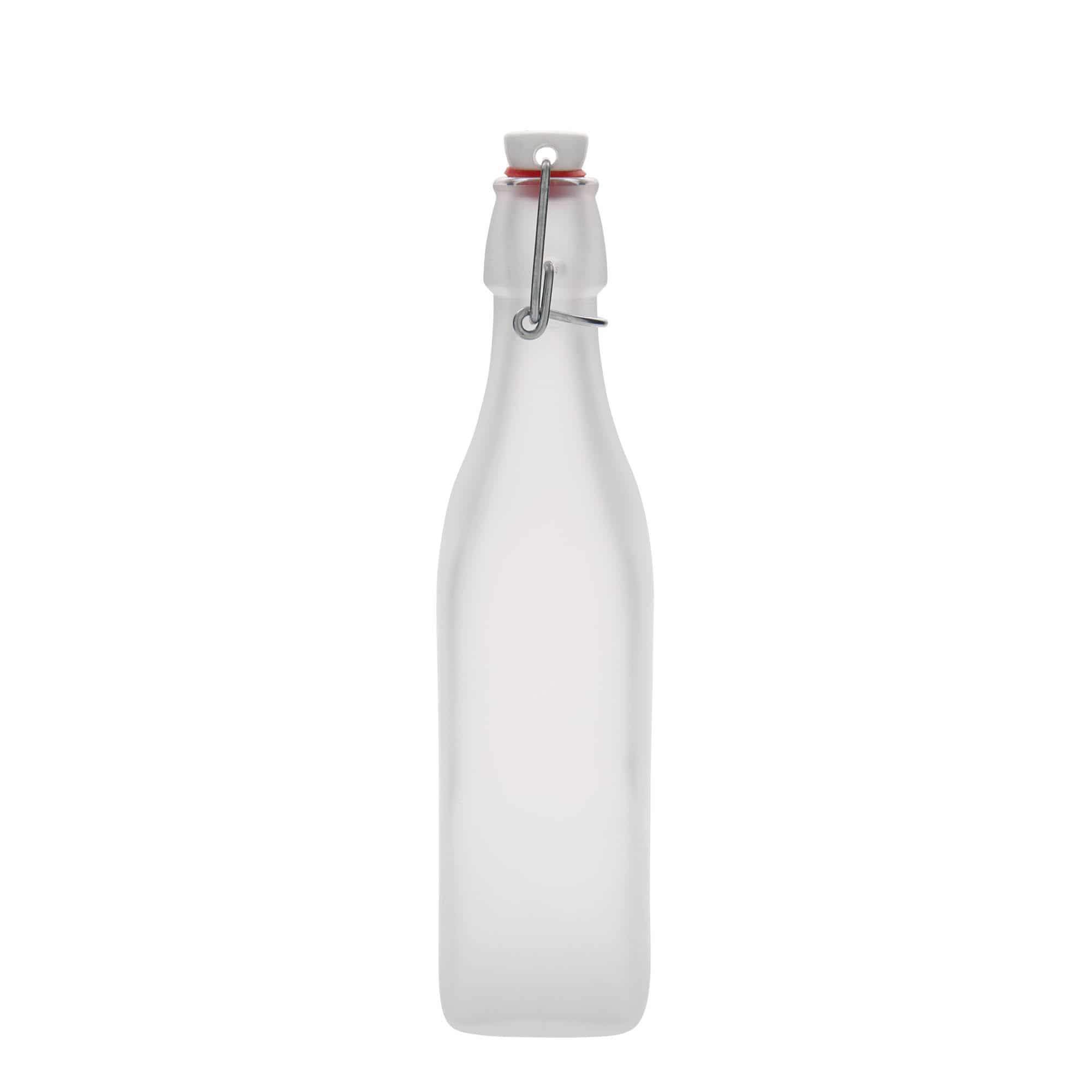 500 ml stikla pudele 'Swing', kvadrātiska, balta, aizdare: korķis ar skavu 500 ml stikla pudele 'Swing', kvadrātiska, balta, aizdare: korķis ar skavu