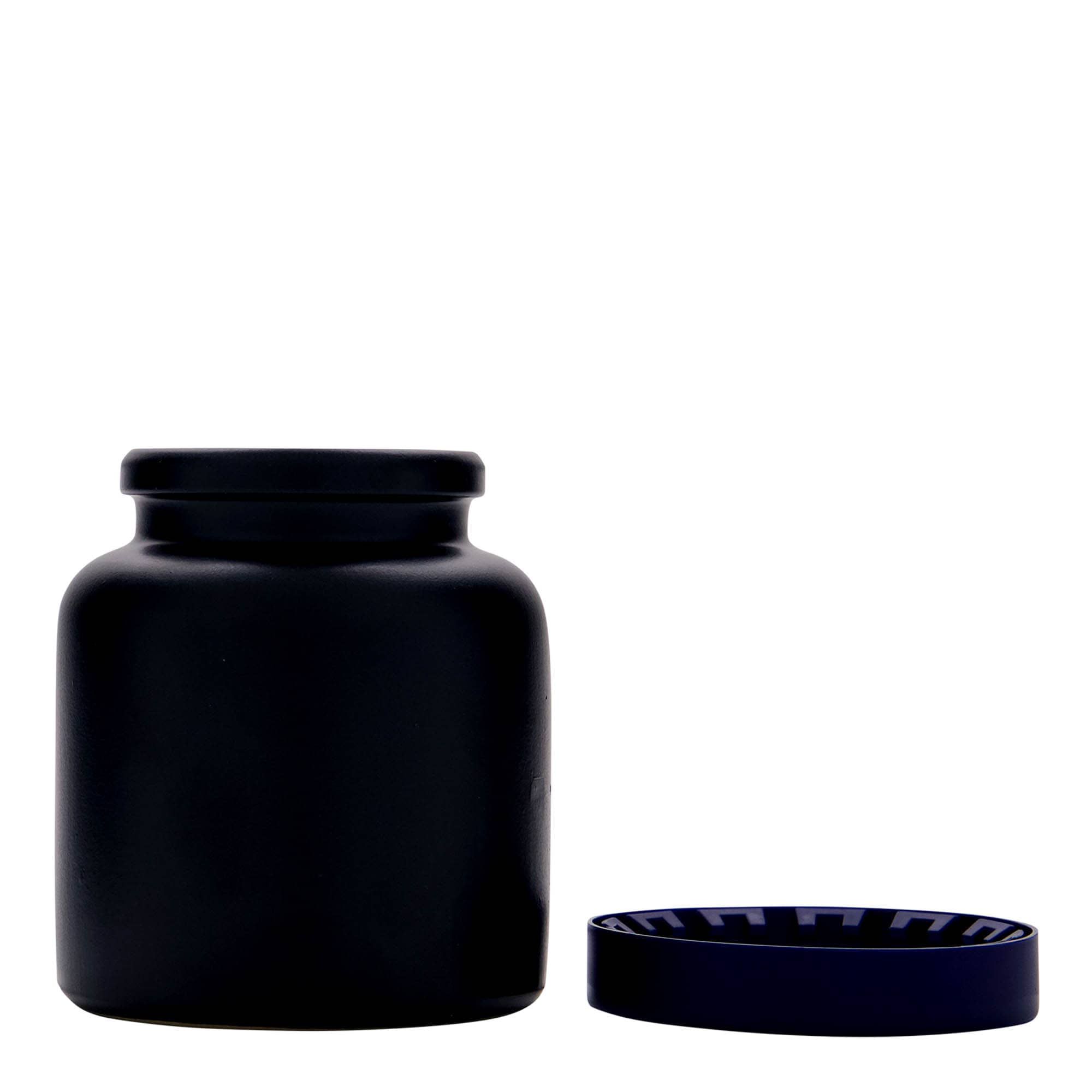 270 ml akmens masas pods, keramika, melns, atvere: uzliecams vāks