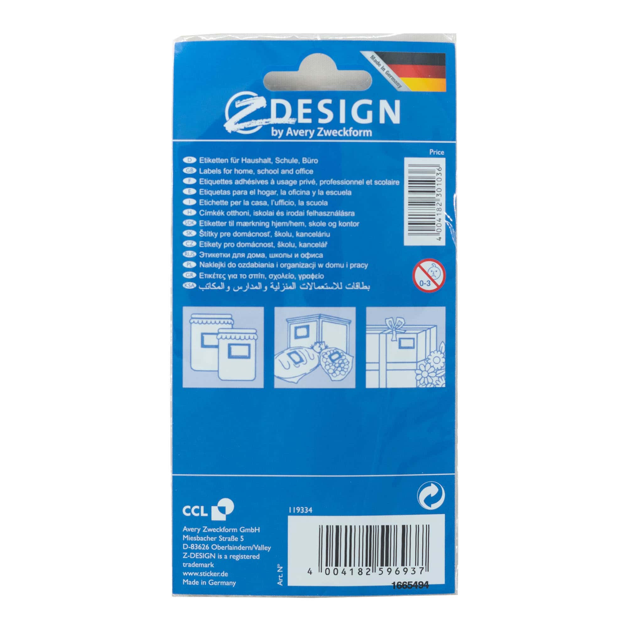 Zweckform etiķetes 'Augļu rāmis', taisnstūrveida, papīrs, daudzkrāsains