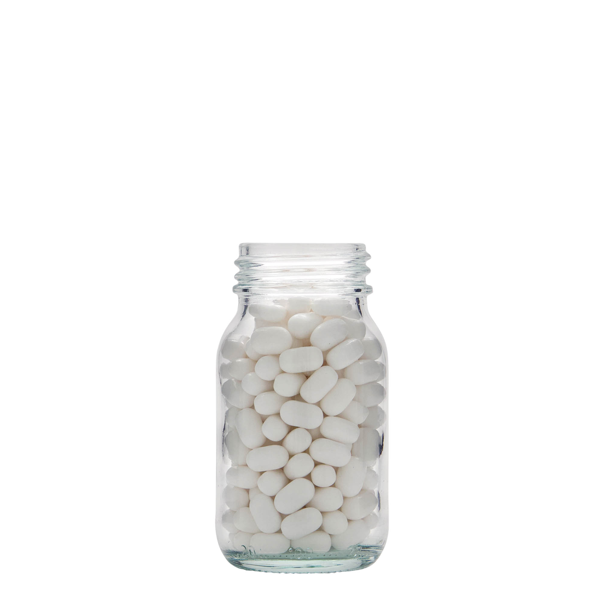 100 ml plata kakla stikla trauks, atvere: DIN 40 100 ml plata kakla stikla trauks, atvere: DIN 40