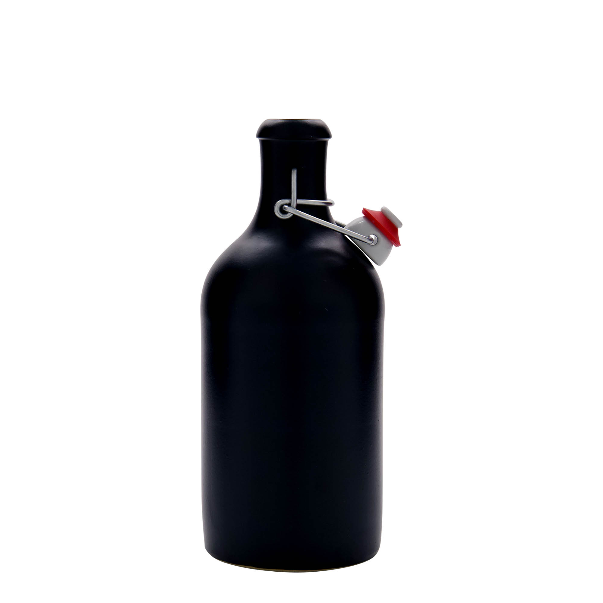 500 ml māla krūze, akmens trauks, melna, atvere: aizvēršanas ar skavu