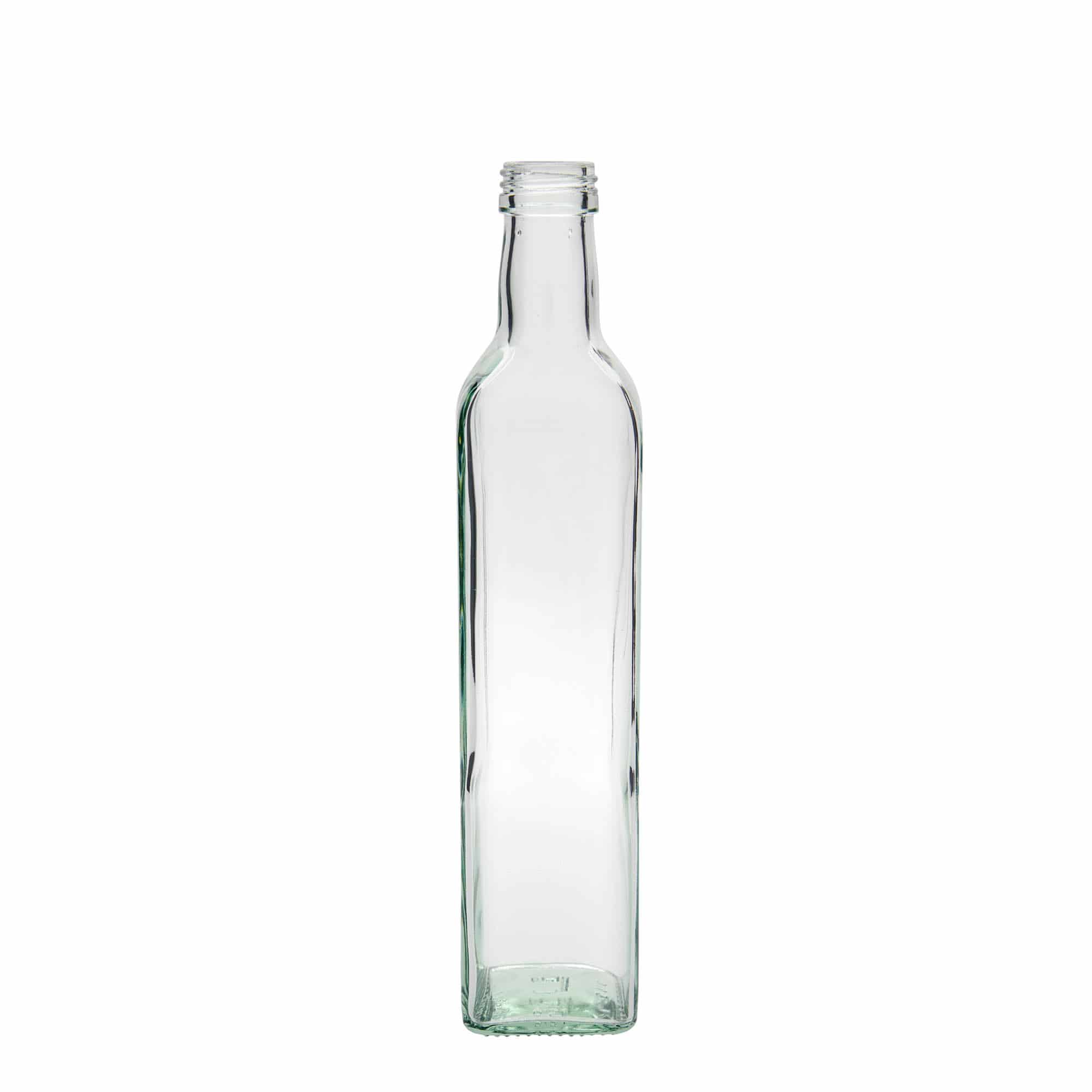 500 ml stikla pudele 'Marasca', kvadrātiska, atvere: PP 31,5
