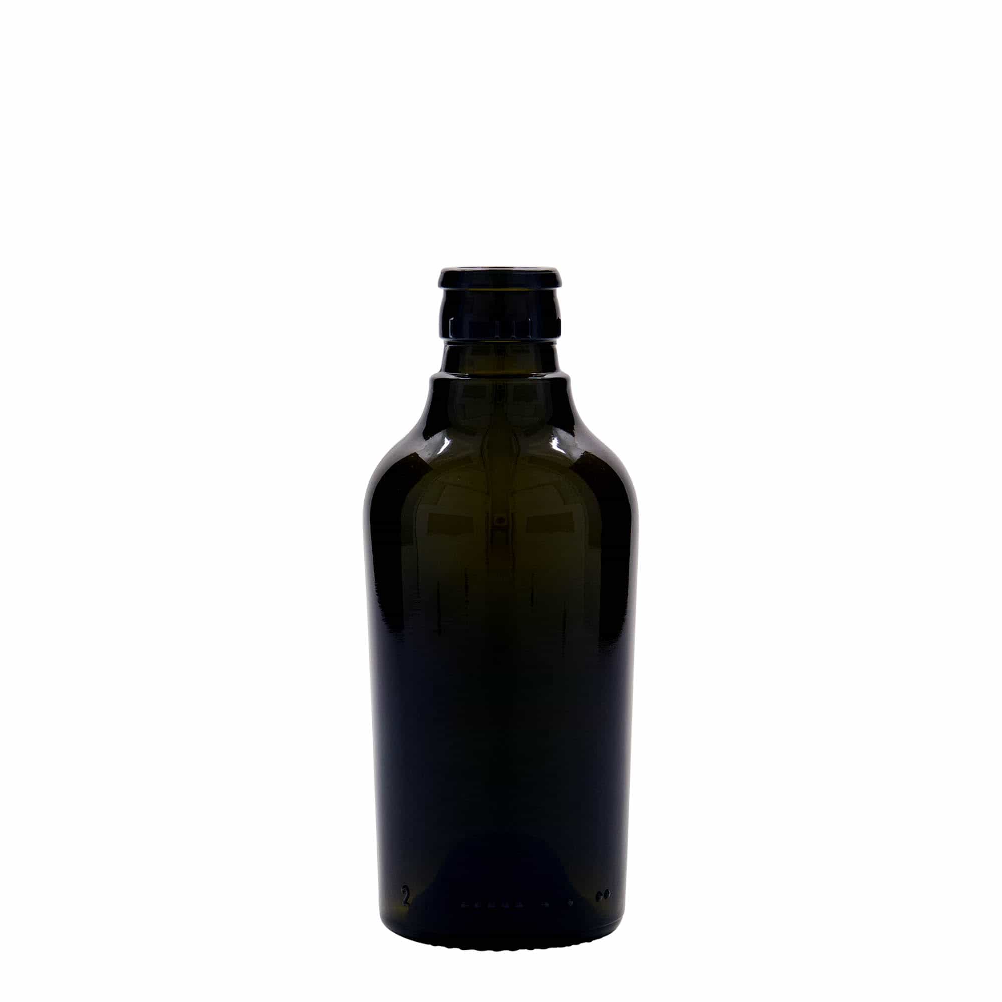 250 ml etiķa/eļļas pudele 'Oleum', stikla, antīki zaļa, aizdare: DOP 250 ml etiķa/eļļas pudele 'Oleum', stikla, antīki zaļa, aizdare: DOP