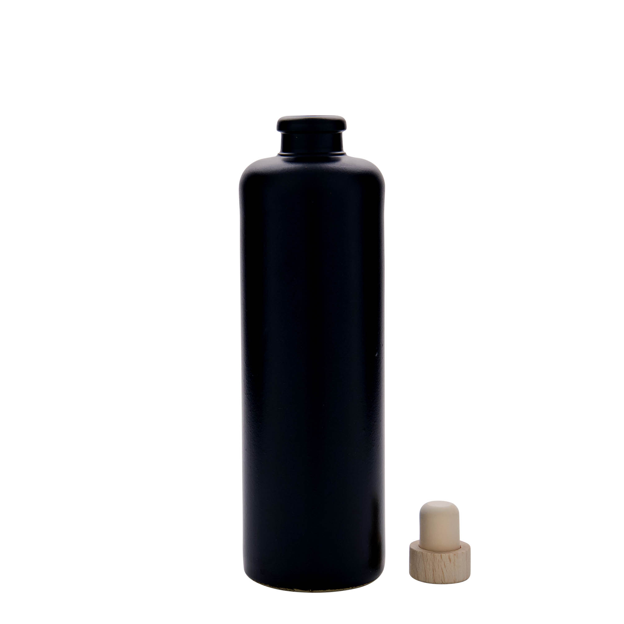 500 ml māla krūze, akmens trauks, melna, atvere: korķis