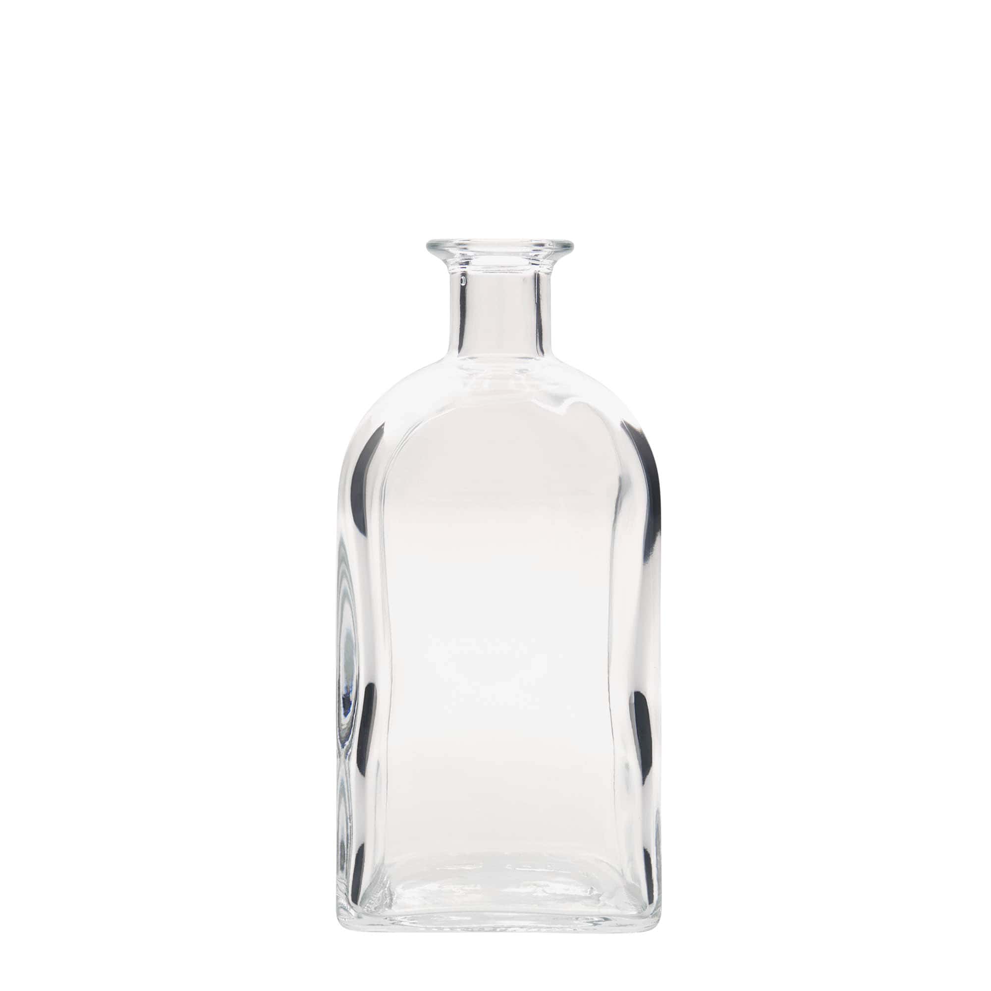 700 ml stikla pudele Apotheker Carré, kvadrātiska, atvere: korķis