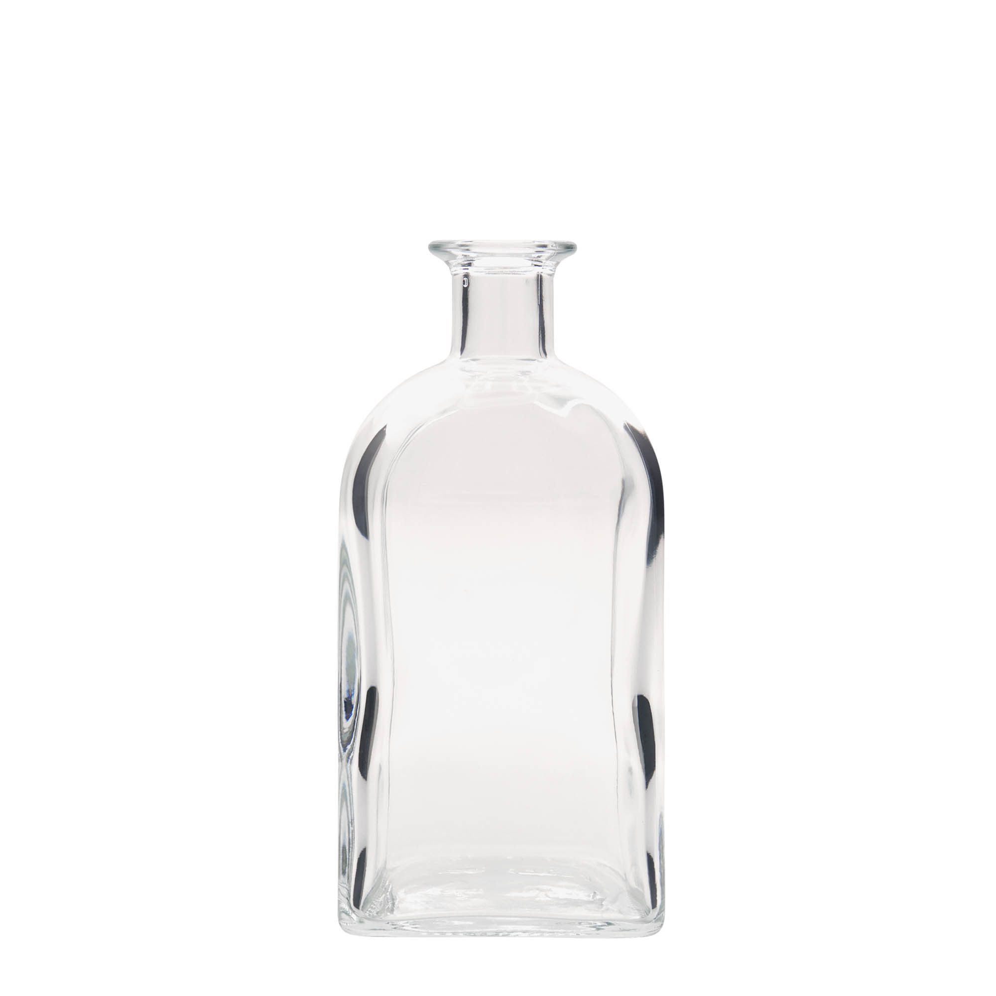 700 ml stikla pudele Apotheker Carré, kvadrātiska, atvere: korķis