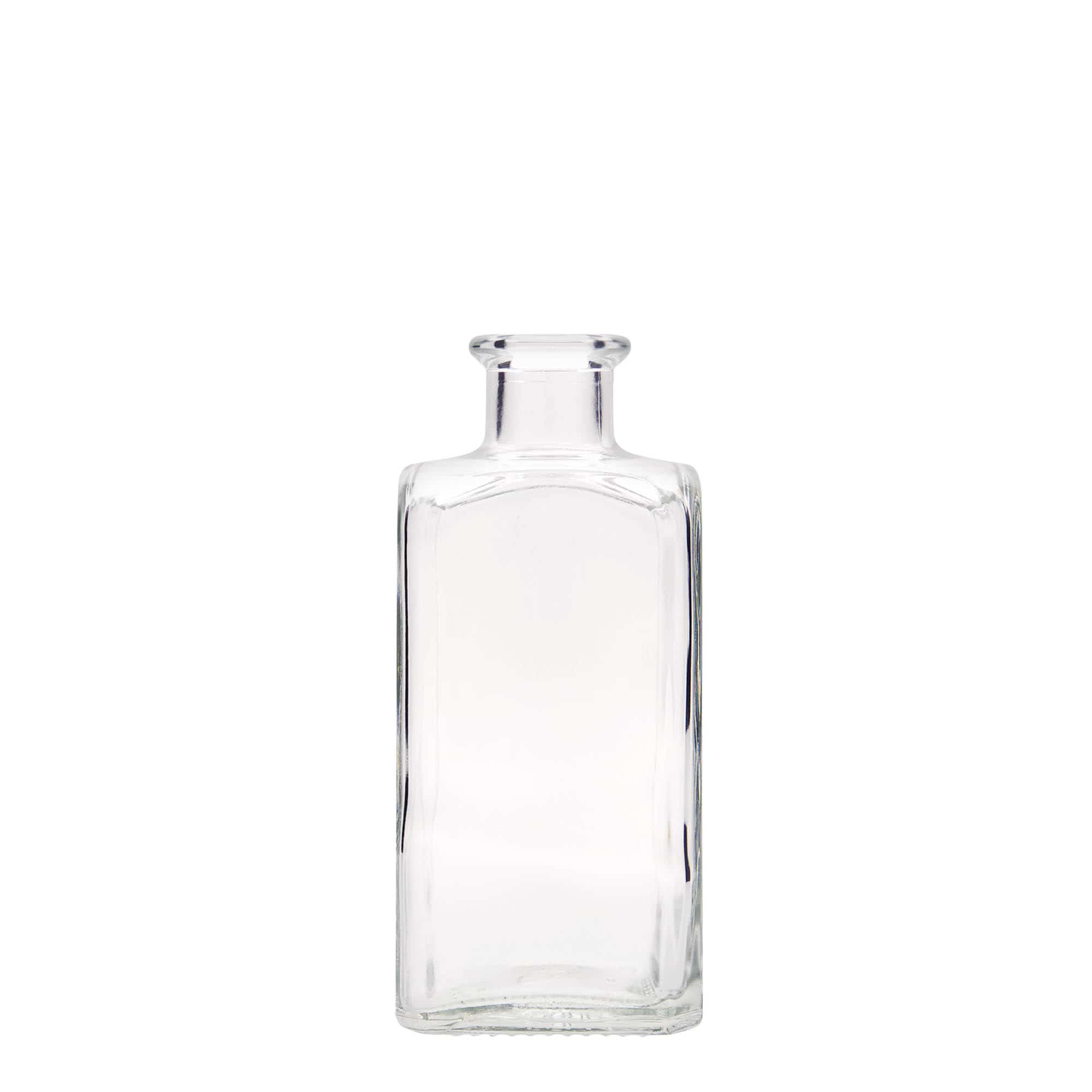 250 ml stikla pudele Apotheker Carré, kvadrātveida, atvere: korķis