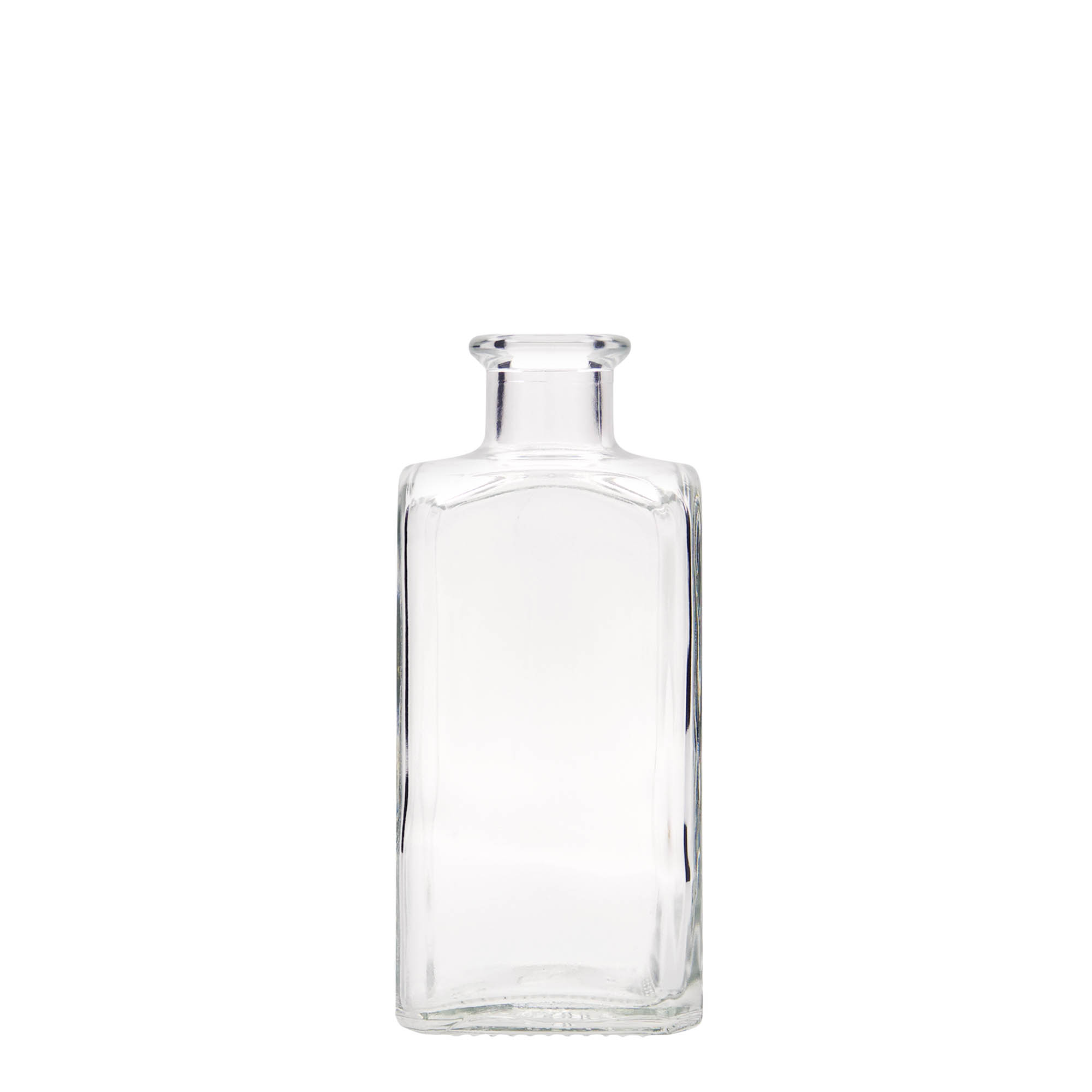 250 ml stikla pudele Apotheker Carré, kvadrātveida, atvere: korķis
