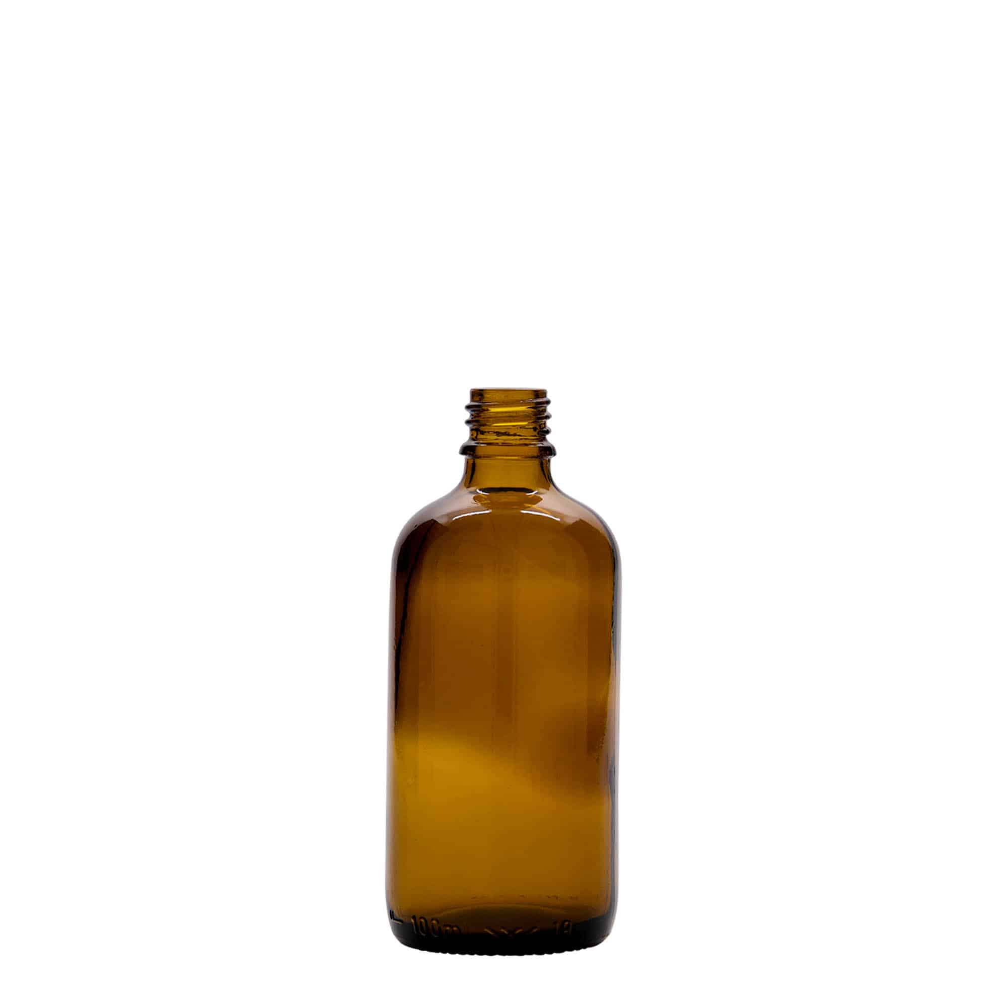 100 ml zāļu pudelīte, stikla, brūna, aizdare: DIN 18 100 ml zāļu pudelīte, stikla, brūna, aizdare: DIN 18