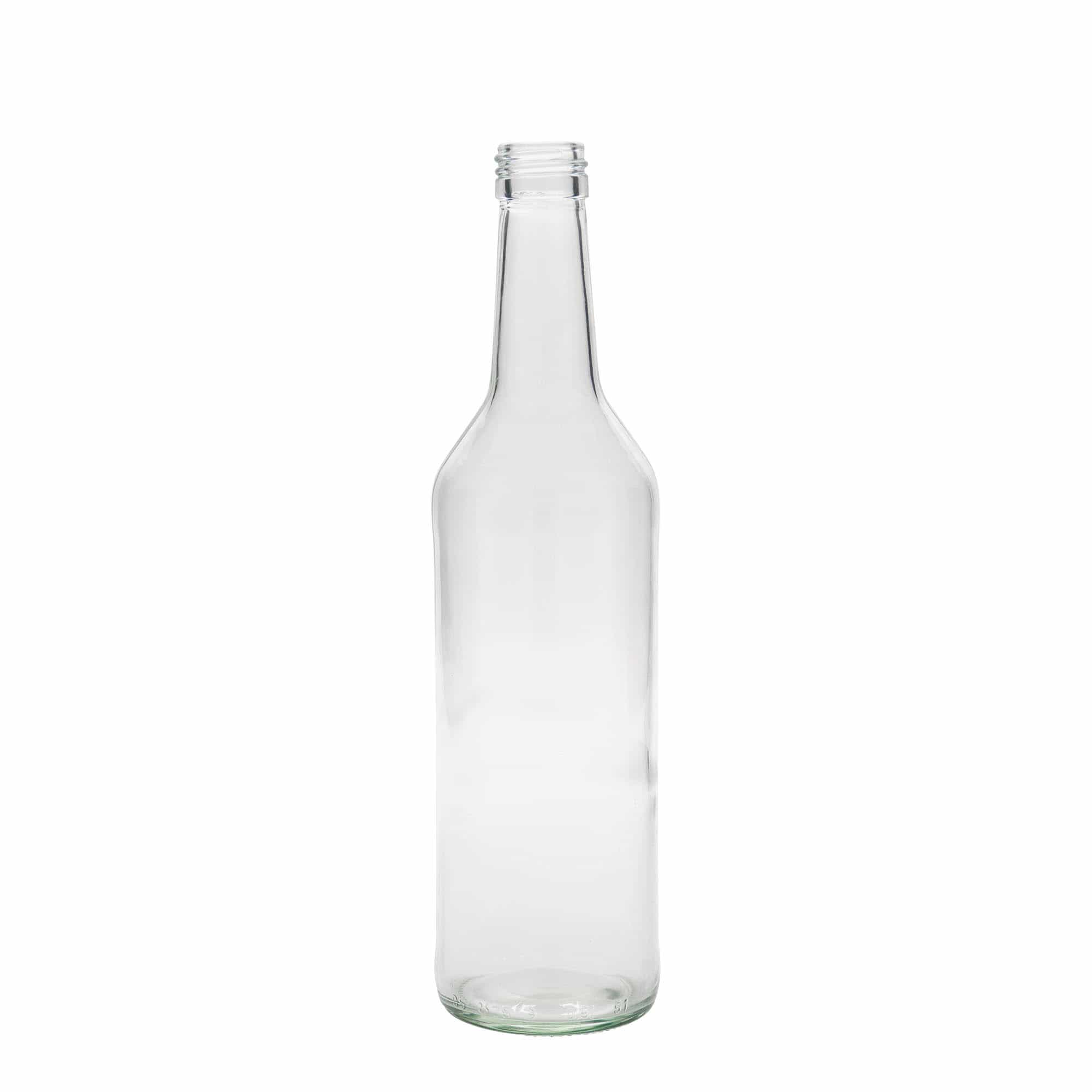 500 ml stikla pudele ar taisnu kaklu, atvere: PP 28