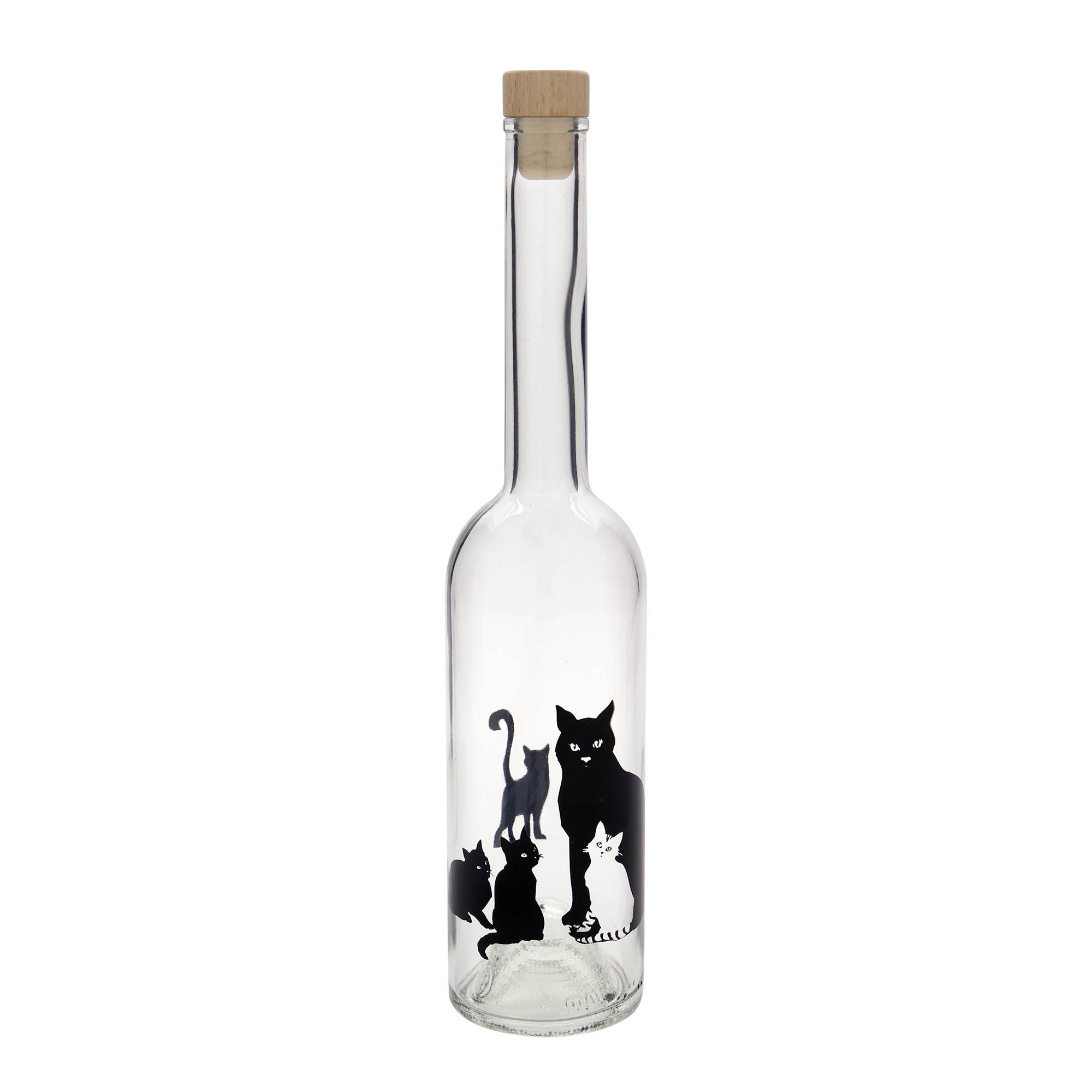 500 ml stikla pudele 'Opera', motīvs: kaķi, atvere: korķis 500 ml stikla pudele 'Opera', motīvs: kaķi, atvere: korķis