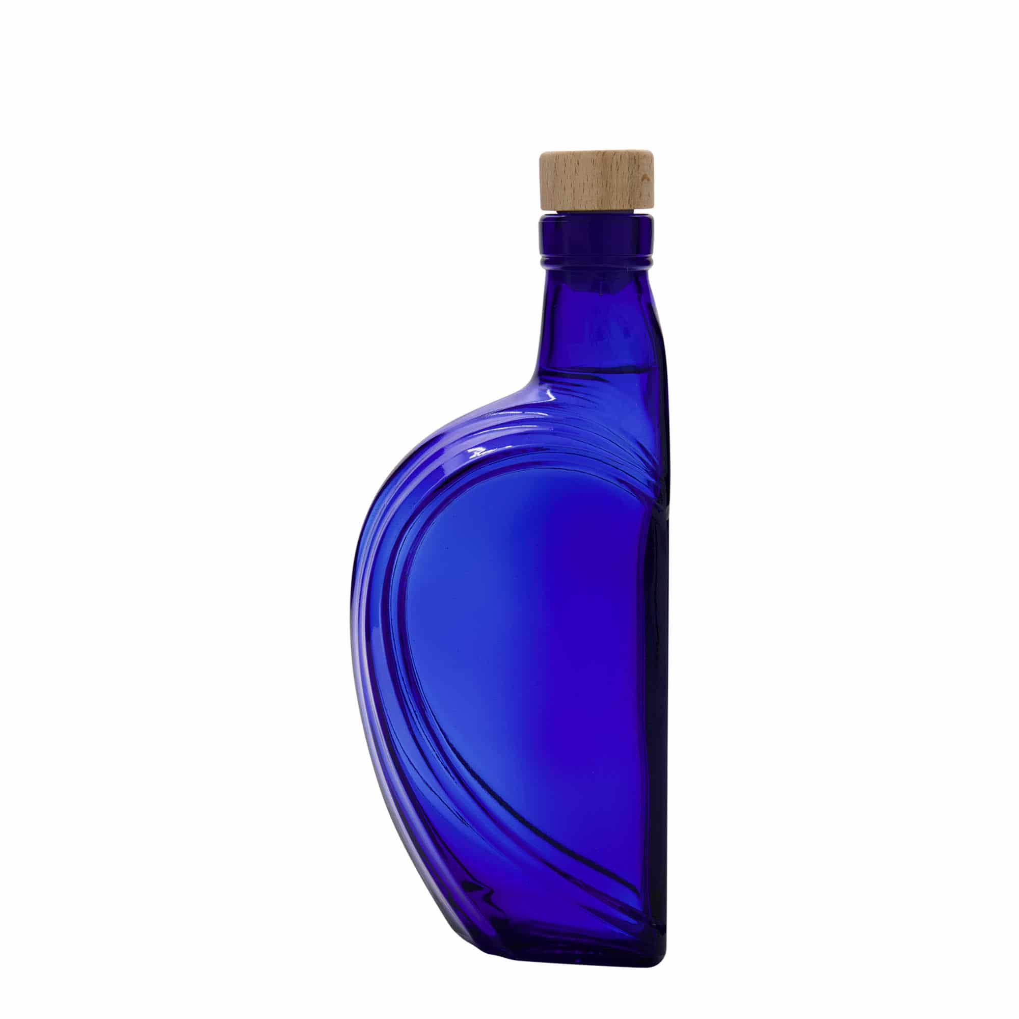 375 ml stikla pudele 'Sweethearts', taisnstūra, karaliski zila, aizdare: korķis