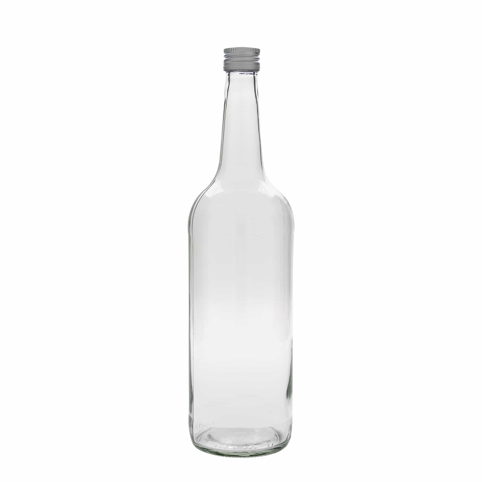 1.000 ml stikla pudele ar taisnu kaklu, atvere: PP 28