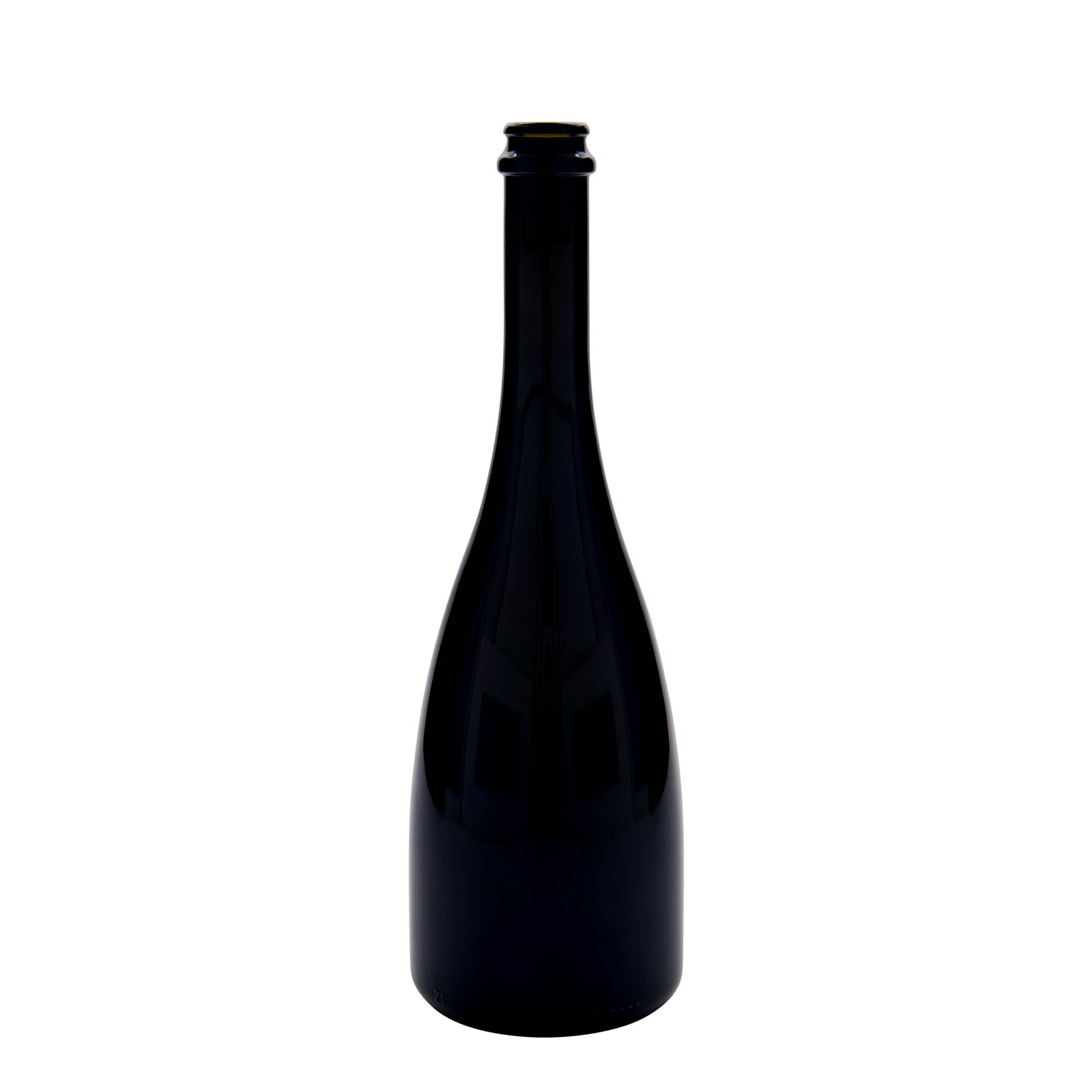 750 ml alus/šampanieša pudele 'Tosca', stikls, antīki zaļa, atvere: kronkorks