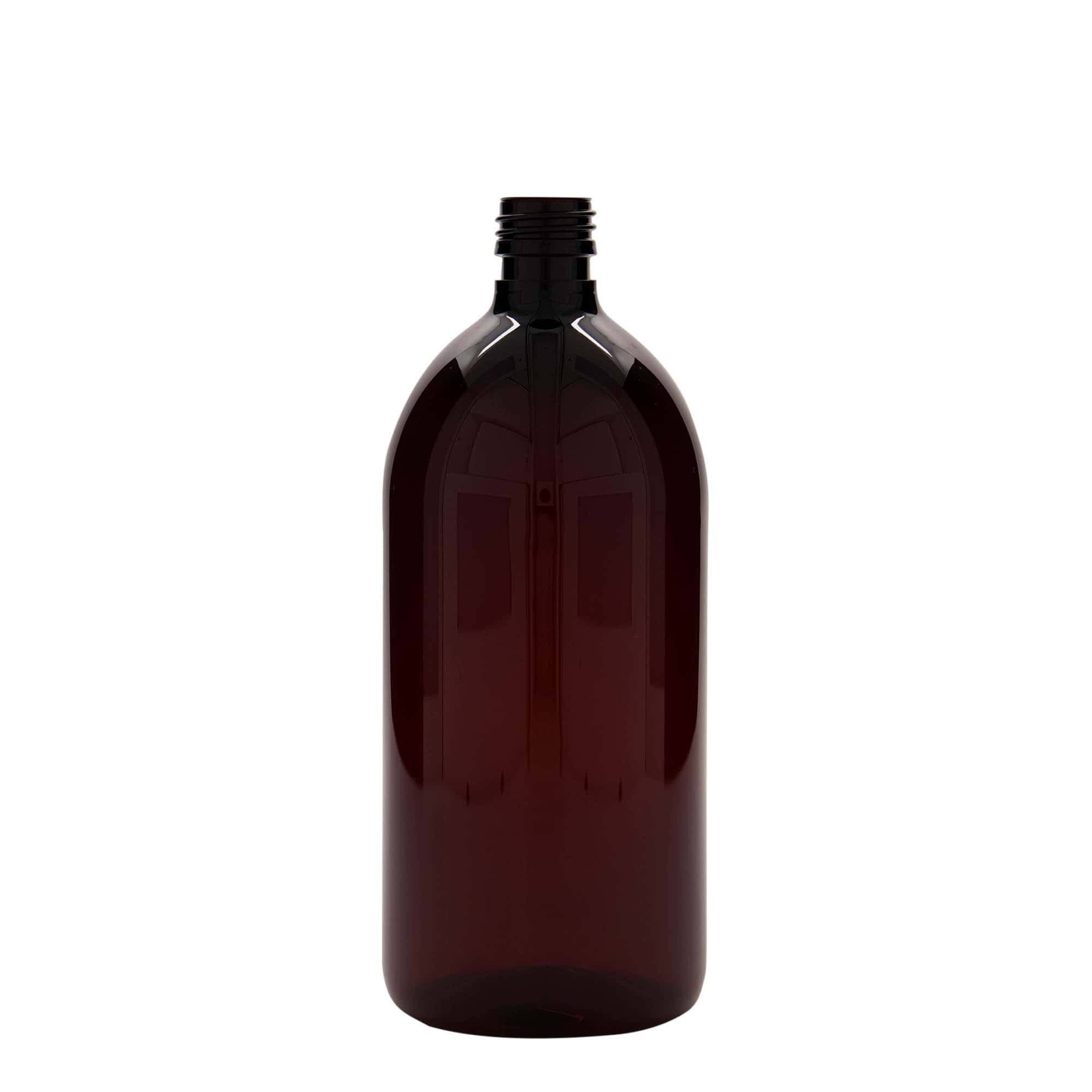 1000 ml PET zāļu pudelīte, brūna, plastmasas, aizdare: PP 28 1000 ml PET zāļu pudelīte, brūna, plastmasas, aizdare: PP 28