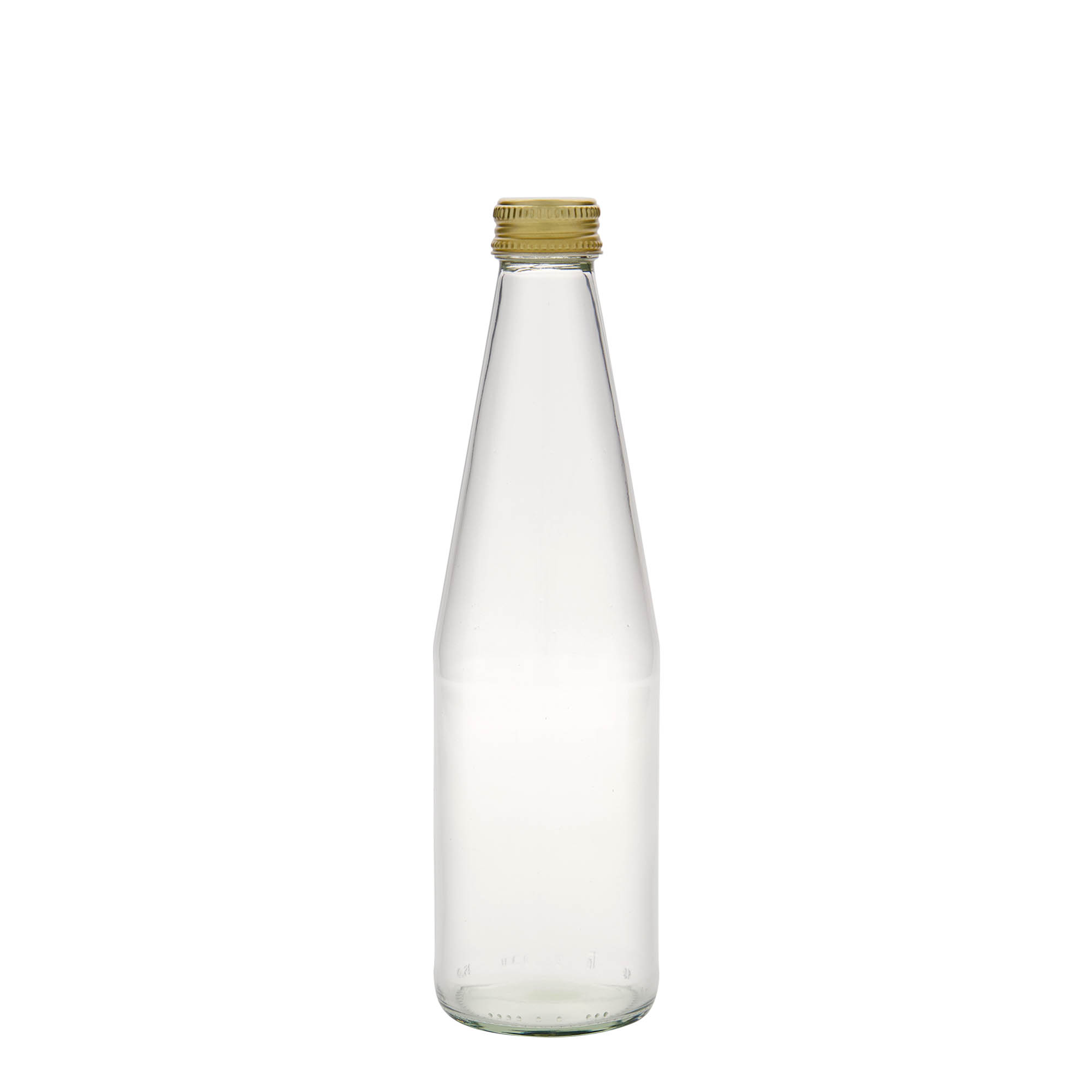 330 ml universāla pudele burkānu formā, stikls, atvere: PP 28 330 ml universāla pudele burkānu formā, stikls, atvere: PP 28