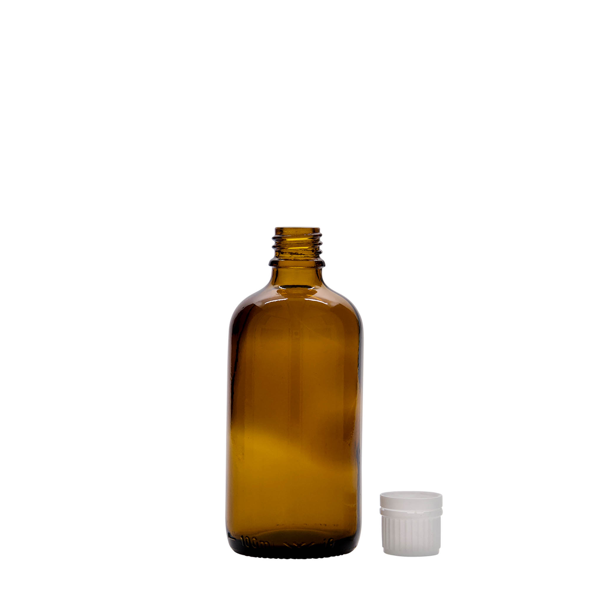 100 ml medicīnas pudele, stikls, brūna, atvere: DIN 18 100 ml medicīnas pudele, stikls, brūna, atvere: DIN 18