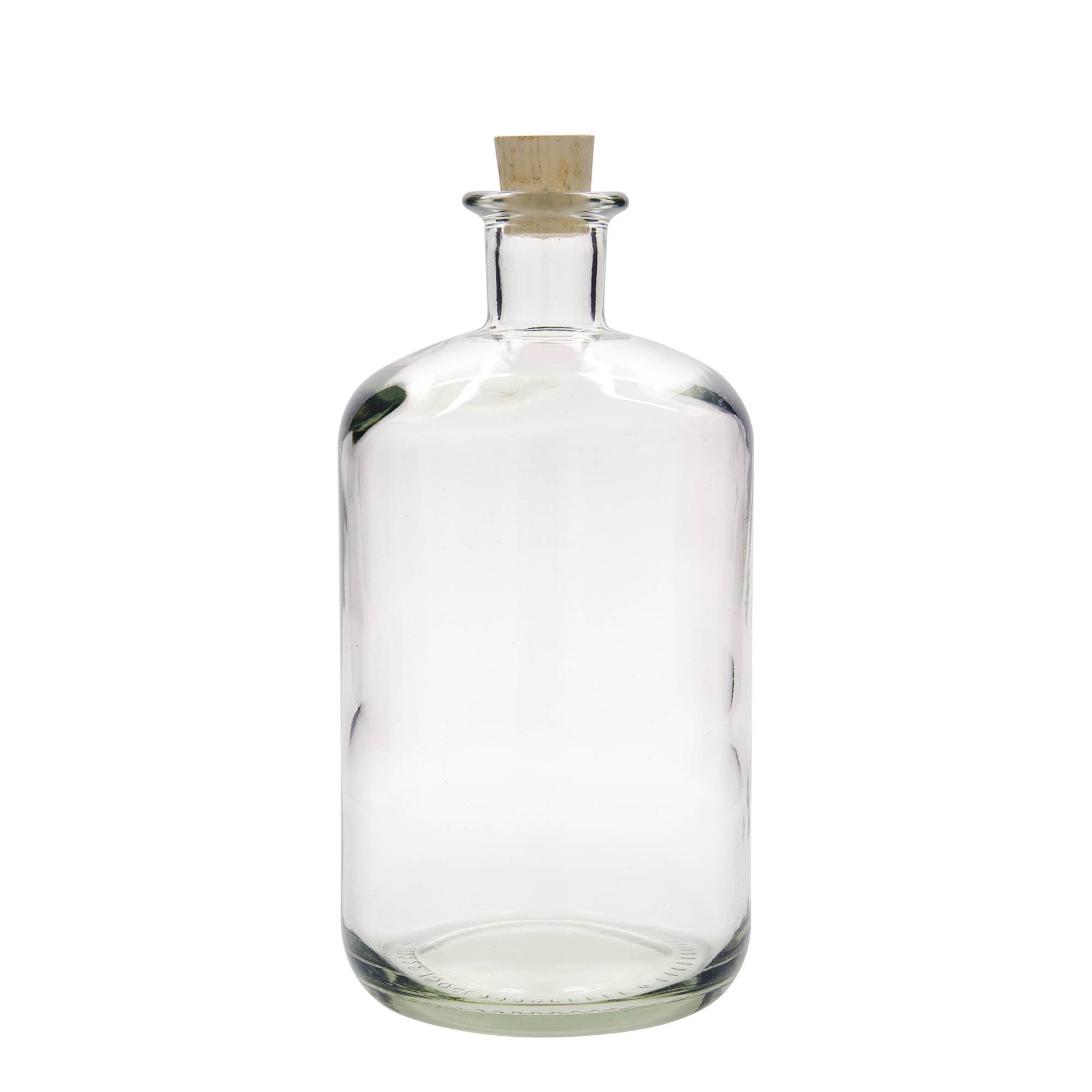 1.500 ml stikla pudele aptiekāram, atvere: korķis